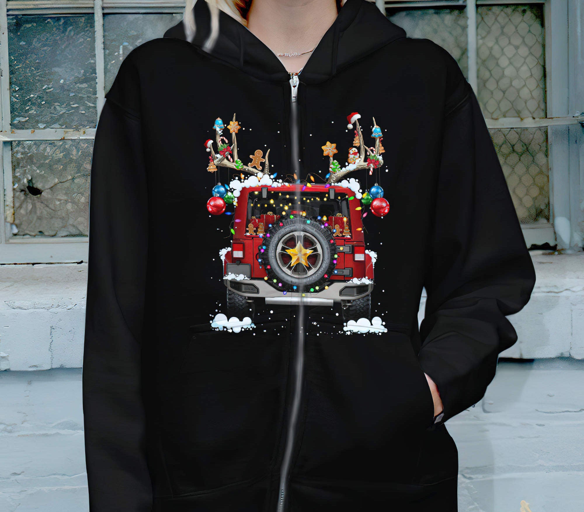 jeep-back-christmas-1-sided-hoodie