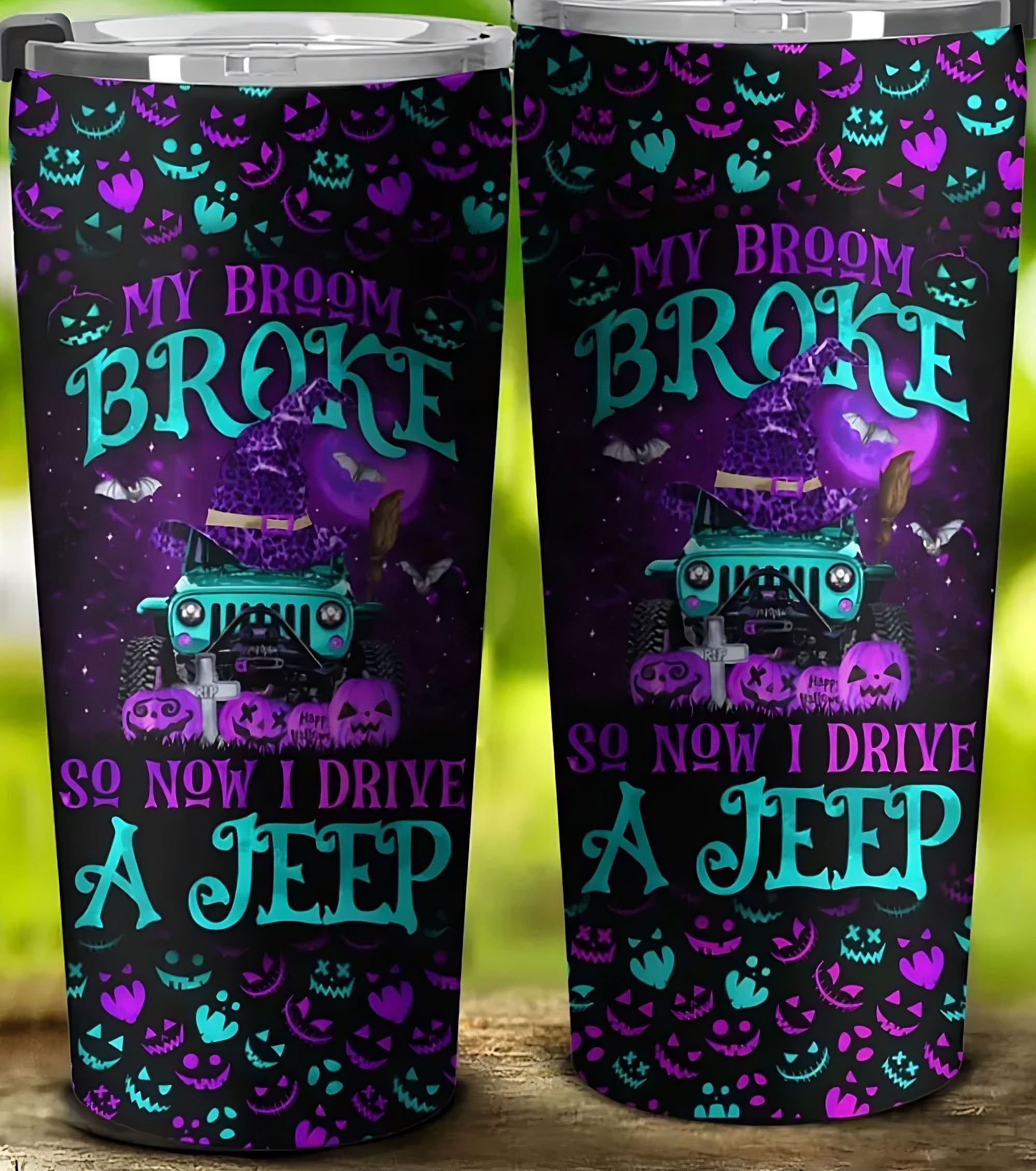 my-broom-broke-purple-jeep-tumbler