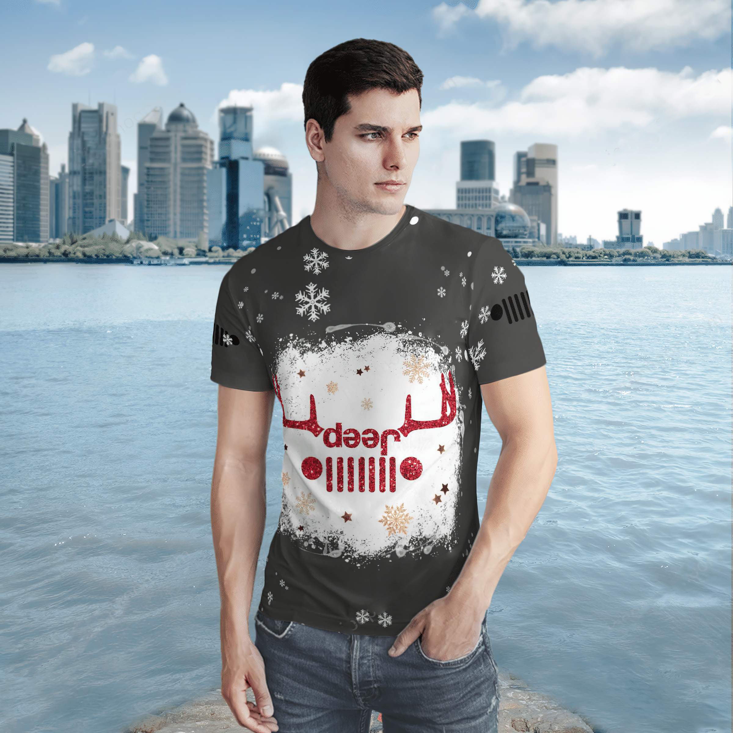 deer-jeep-christmas-t-shirt