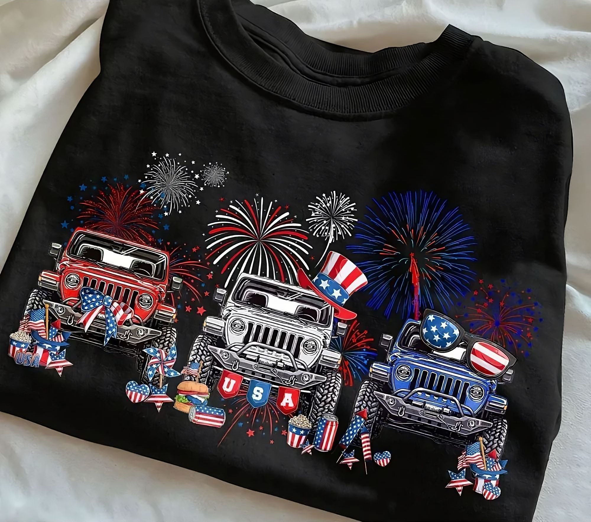 red-white-and-blue-jeep-1-sided-t-shirt