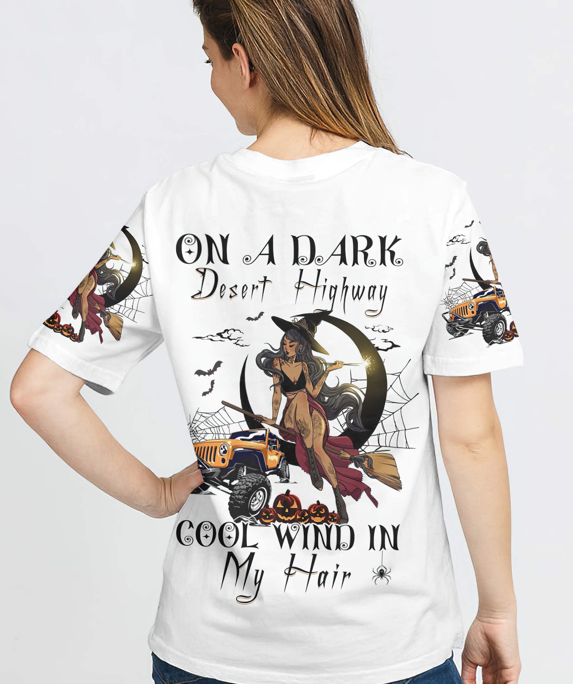 on-a-dark-desert-highway-jeep-witch-t-shirt