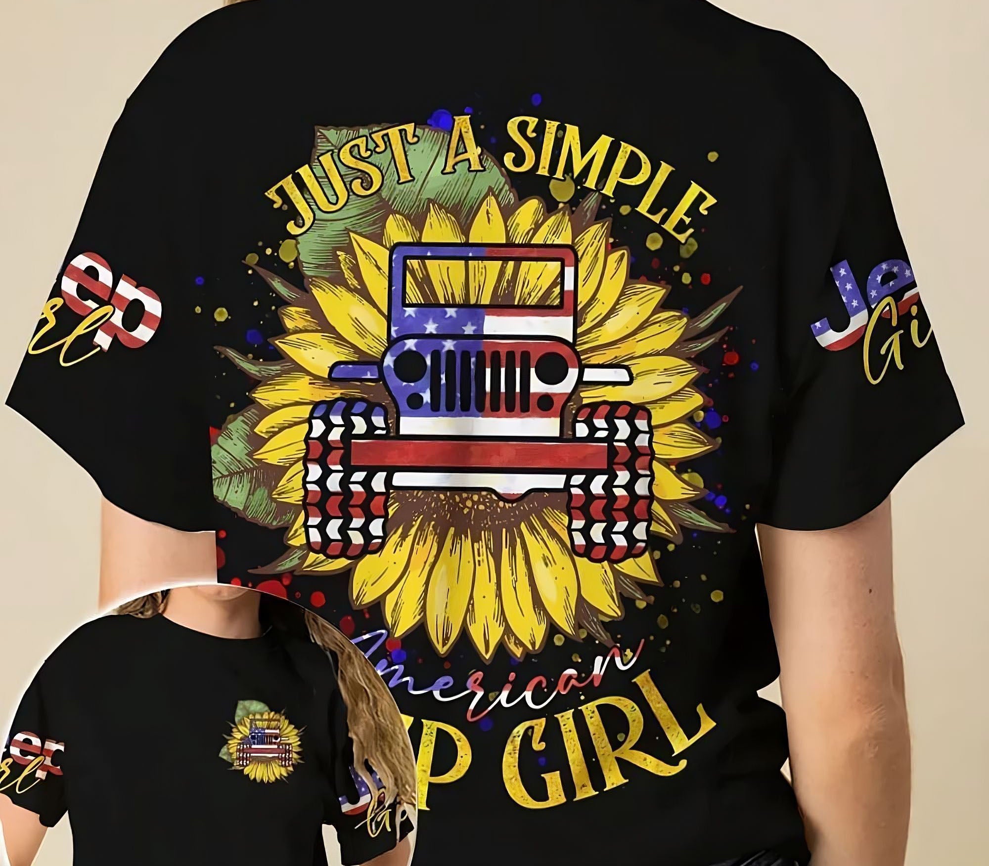 simple-american-jeep-girl-sunflower-all-over-print-t-shirt