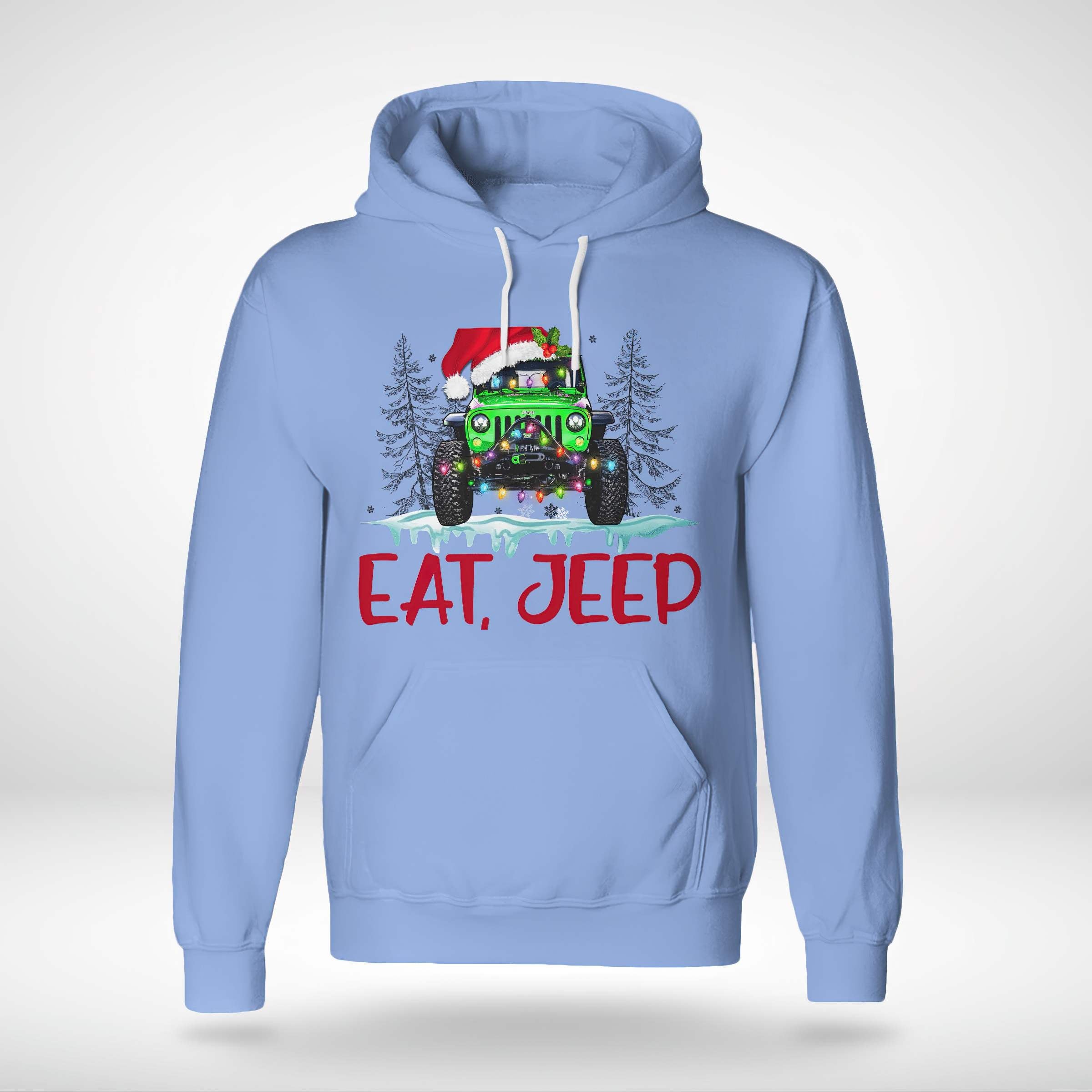 be-merey-white-jeep-christmas-hoodie