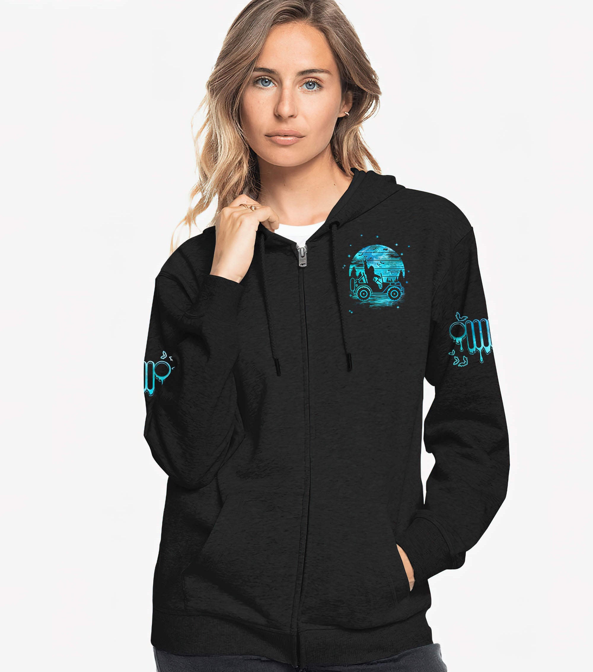 on-a-dark-desert-highway-jeep-big-foot-halloween-hoodie