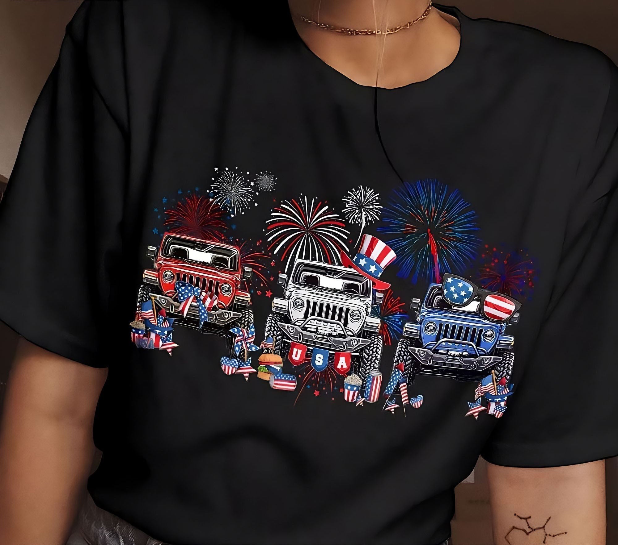 red-white-and-blue-jeep-1-sided-t-shirt