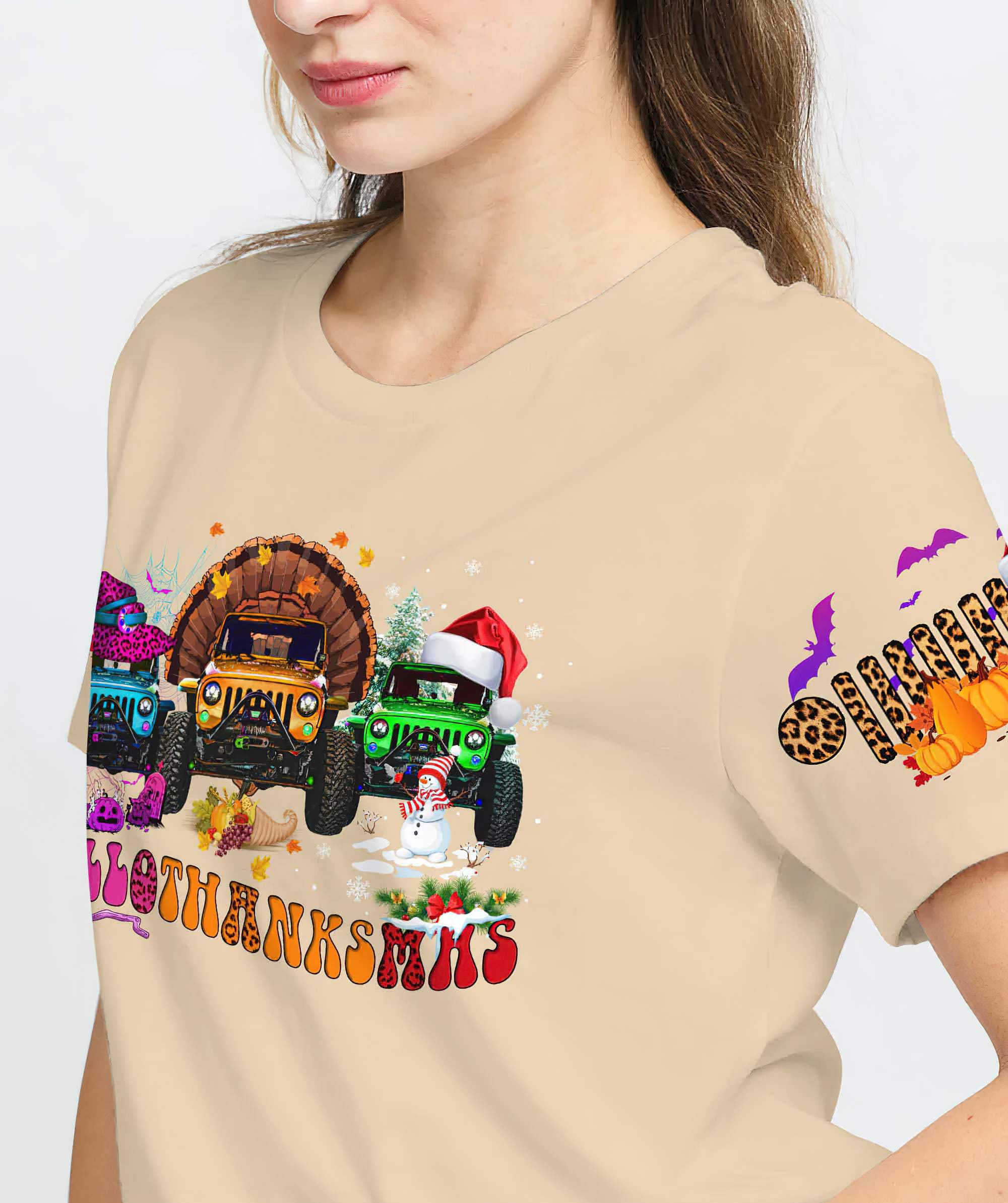 hallothanksmas-jeep-girl-t-shirt