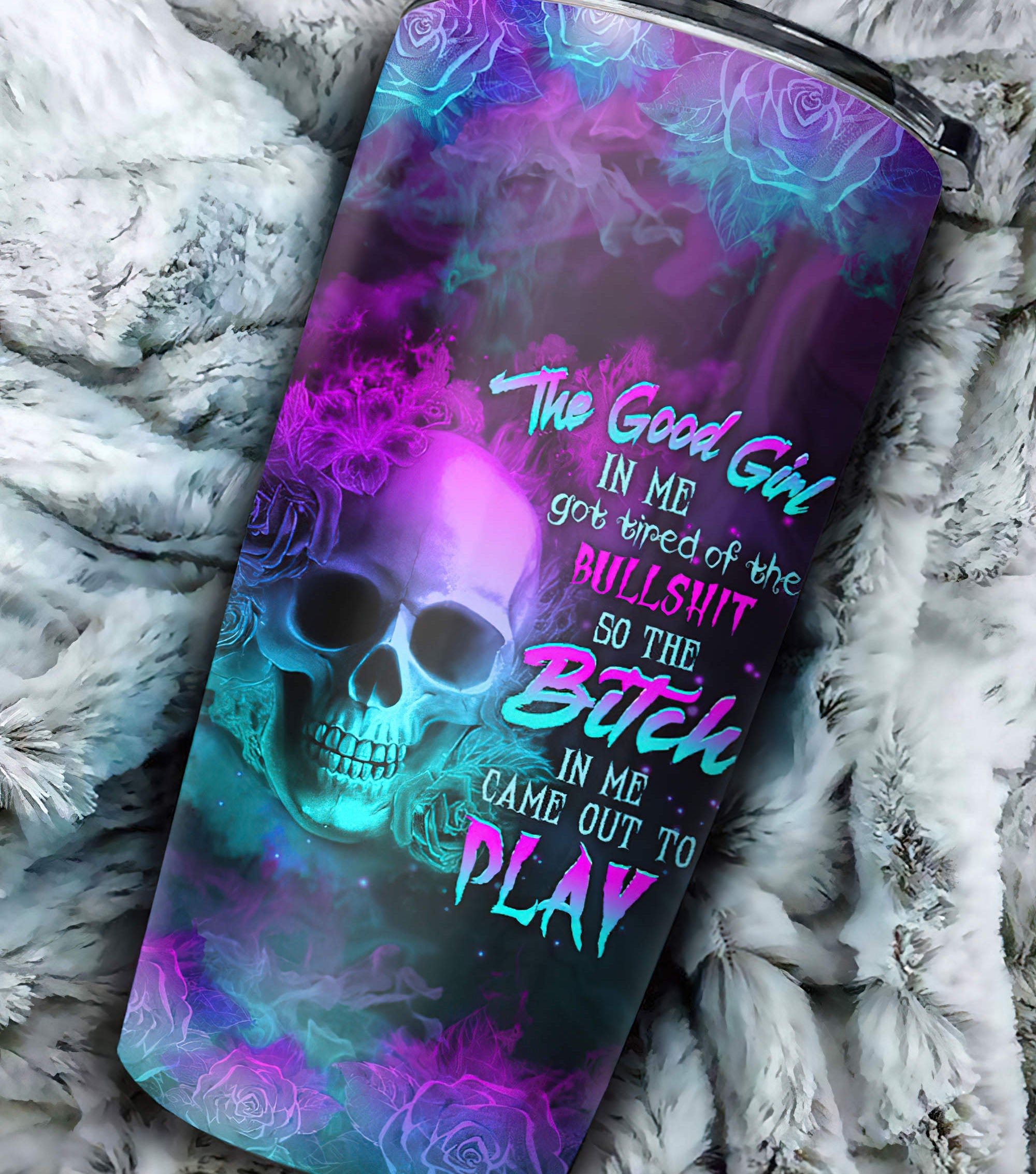 personalized-the-good-girl-in-me-got-tired-fire-skull-tumbler