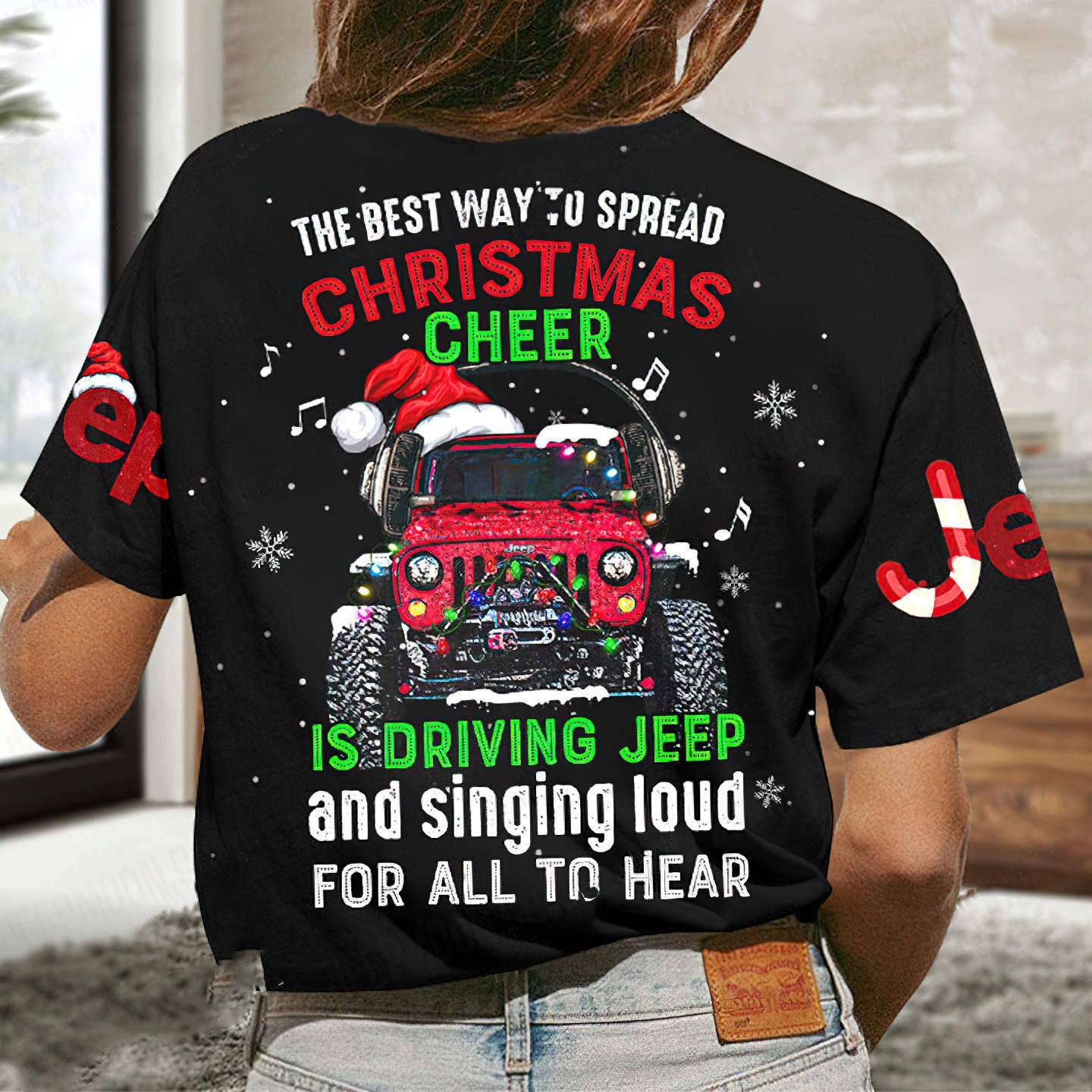 singing-jeep-christmas-t-shirt