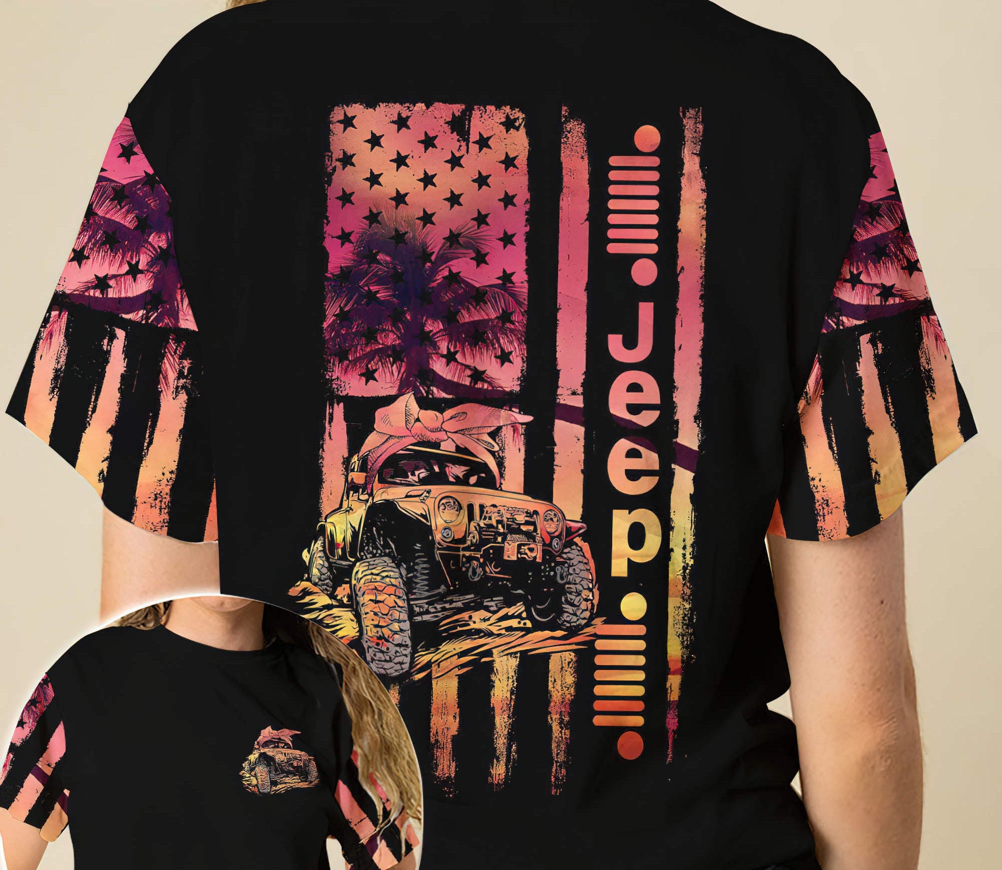 jeep-sunset-beach-flag-t-shirt