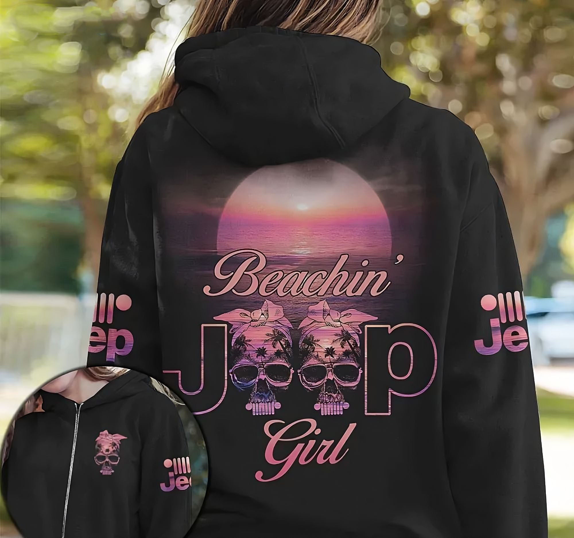 beachin-jeep-girl-skull-all-over-print-hoodie