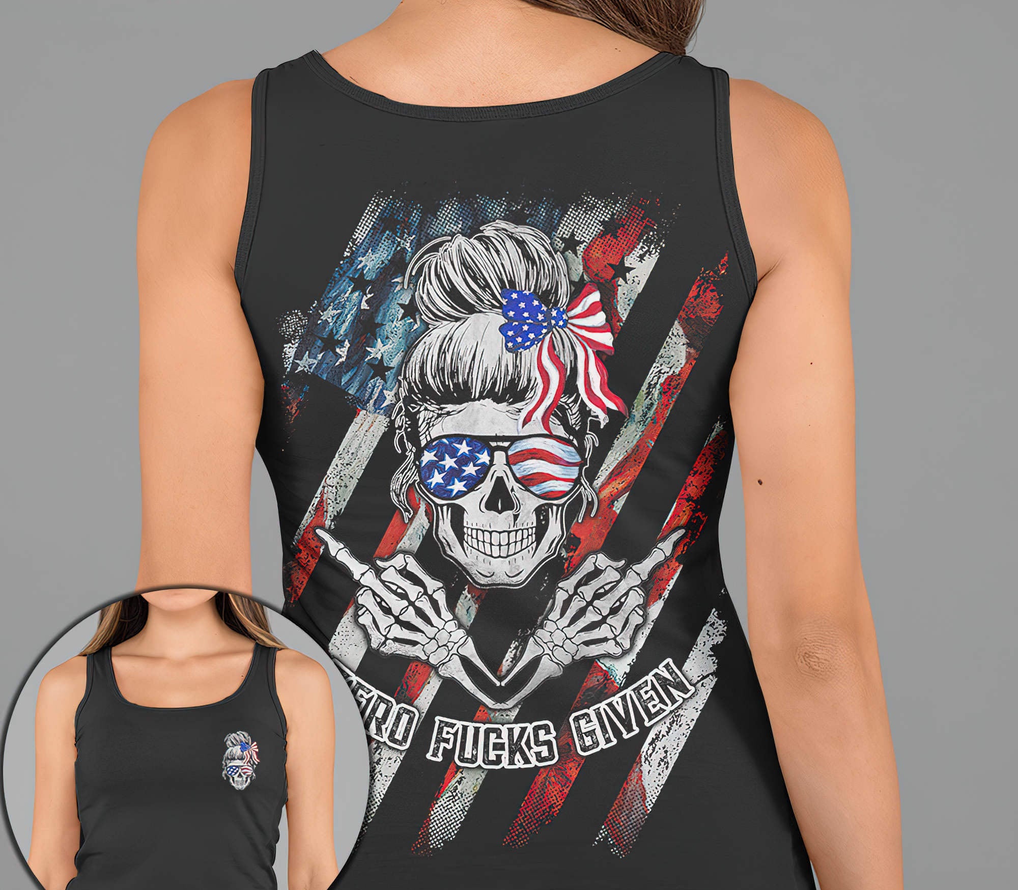 Zero Fcks Given Painting Flag 2D Tank Top