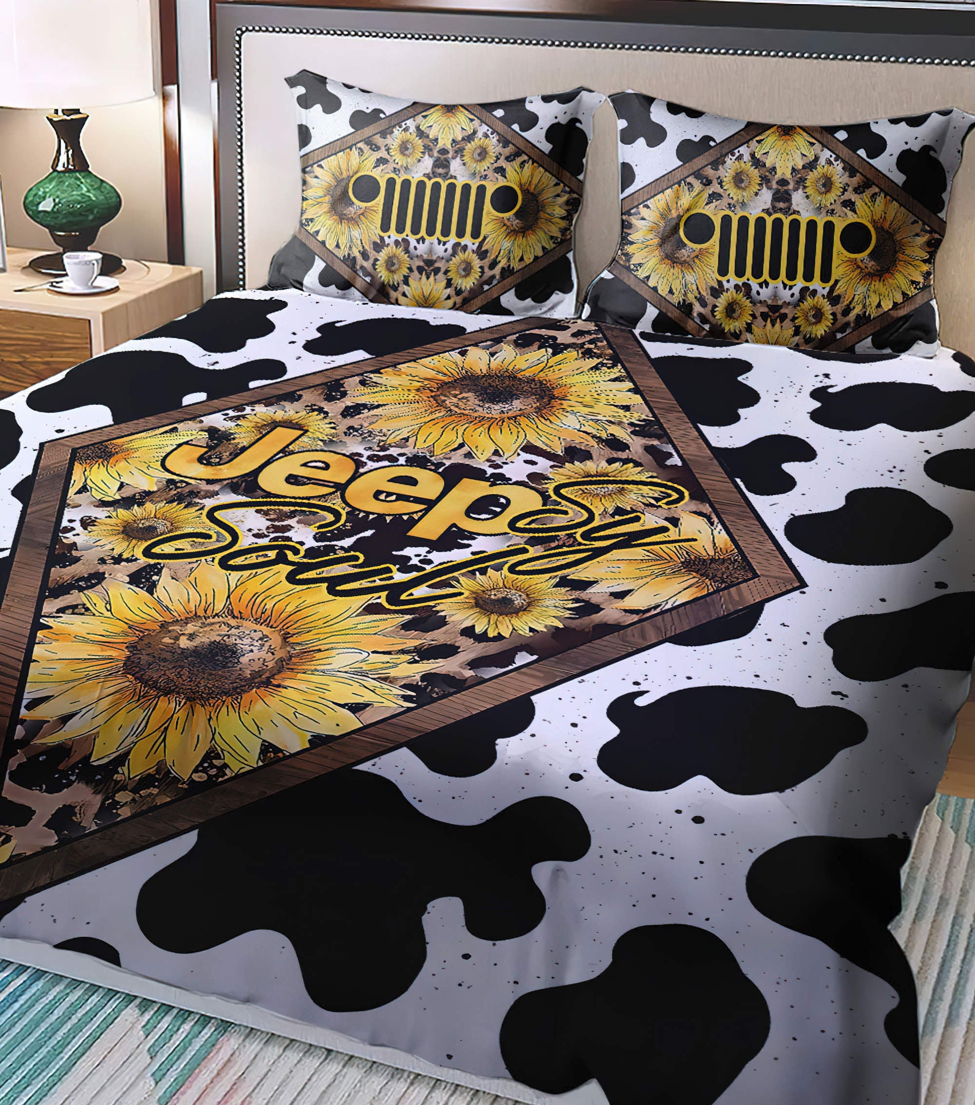 jeepsy-soul-sunflower-cowhide-bedding-set