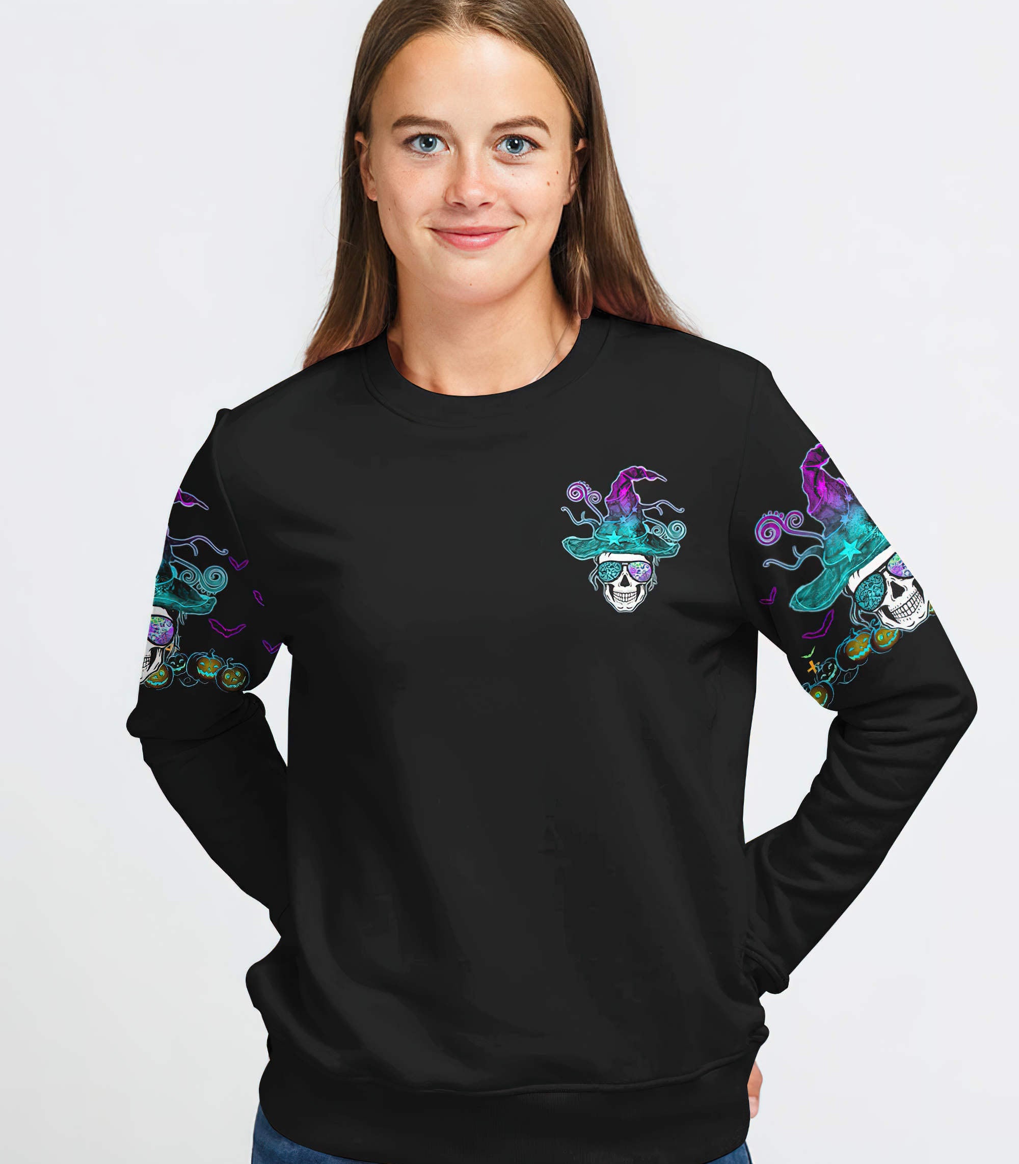 witch-by-nature-messy-bun-skull-all-over-print-sweatshirt