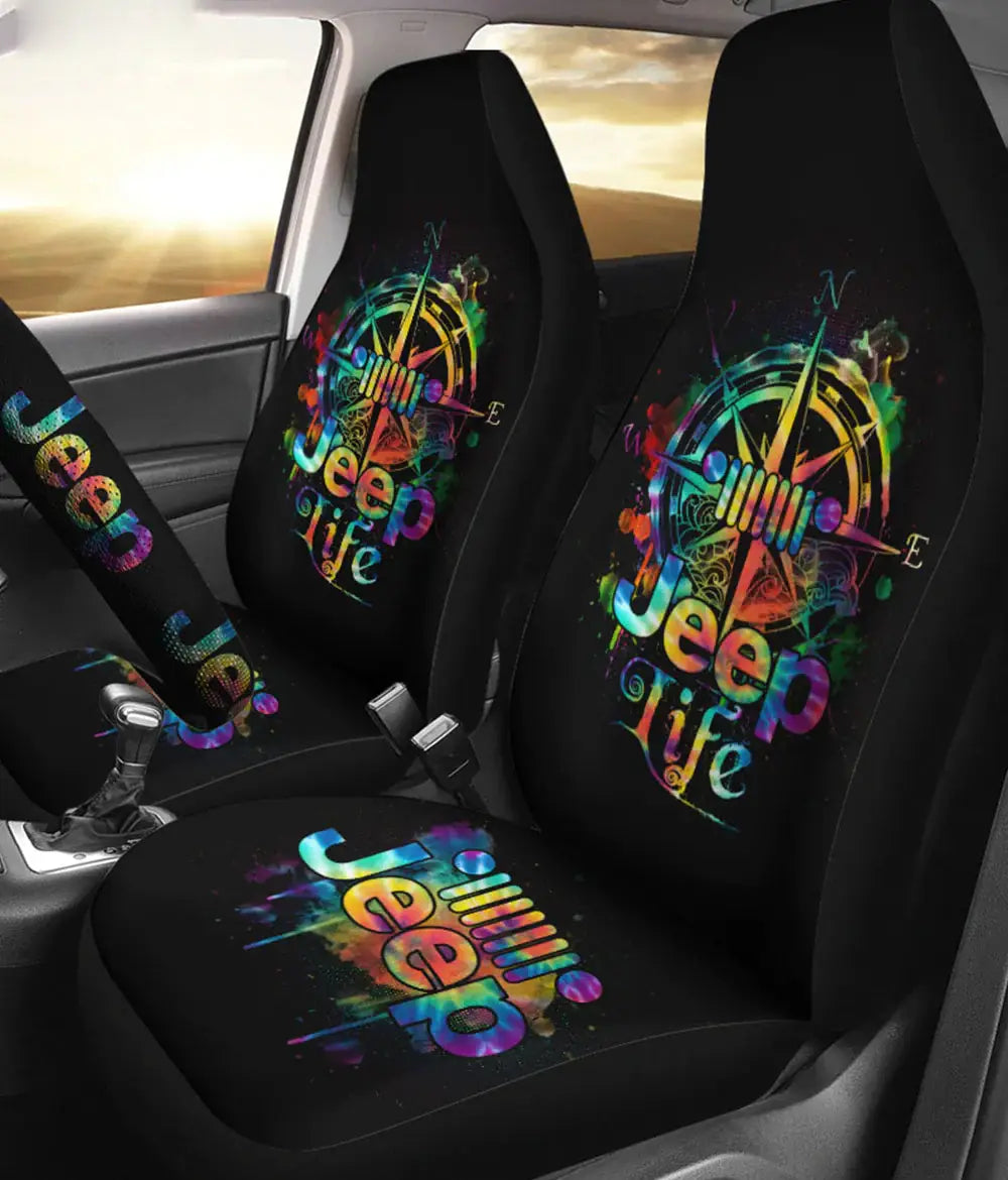 jeep-life-compass-beach-tie-dye-car-seat-cover