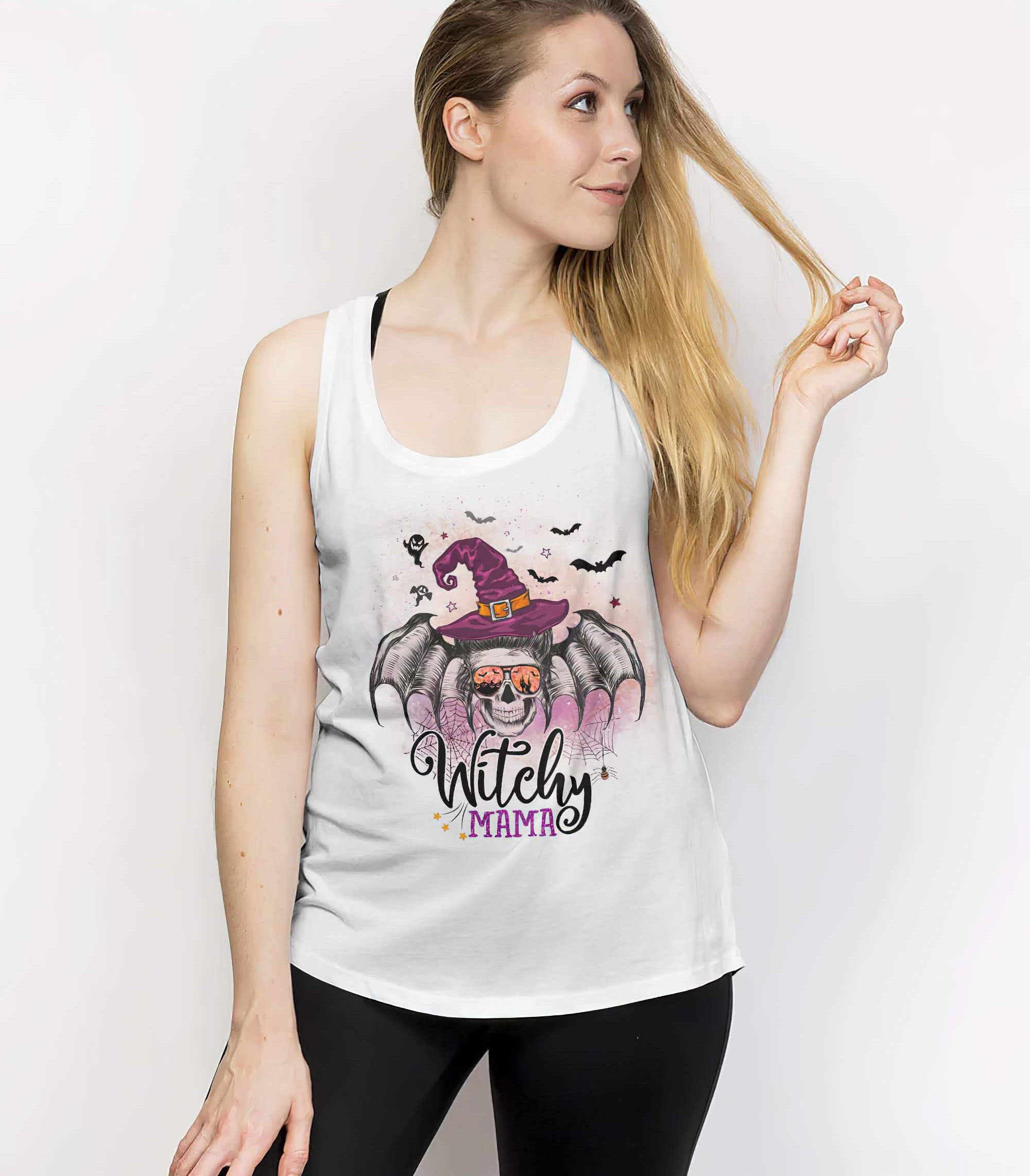 witchy-mama-messy-bun-skull-all-over-print-tank-top