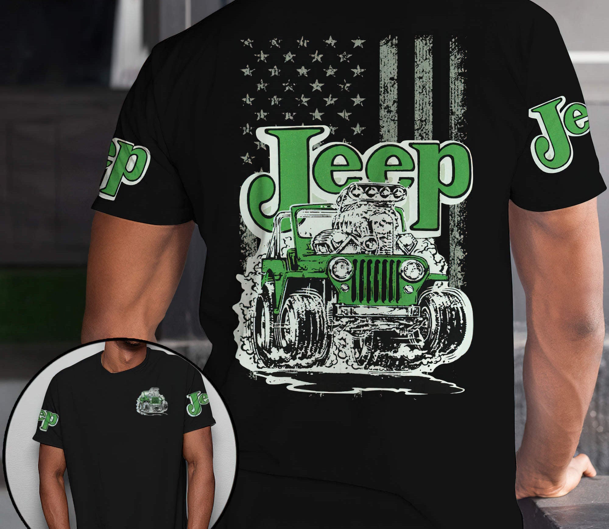 jeep-green-retro-t-shirt