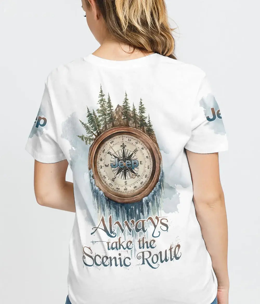 scenic-route-jeep-forest-compass-t-shirt