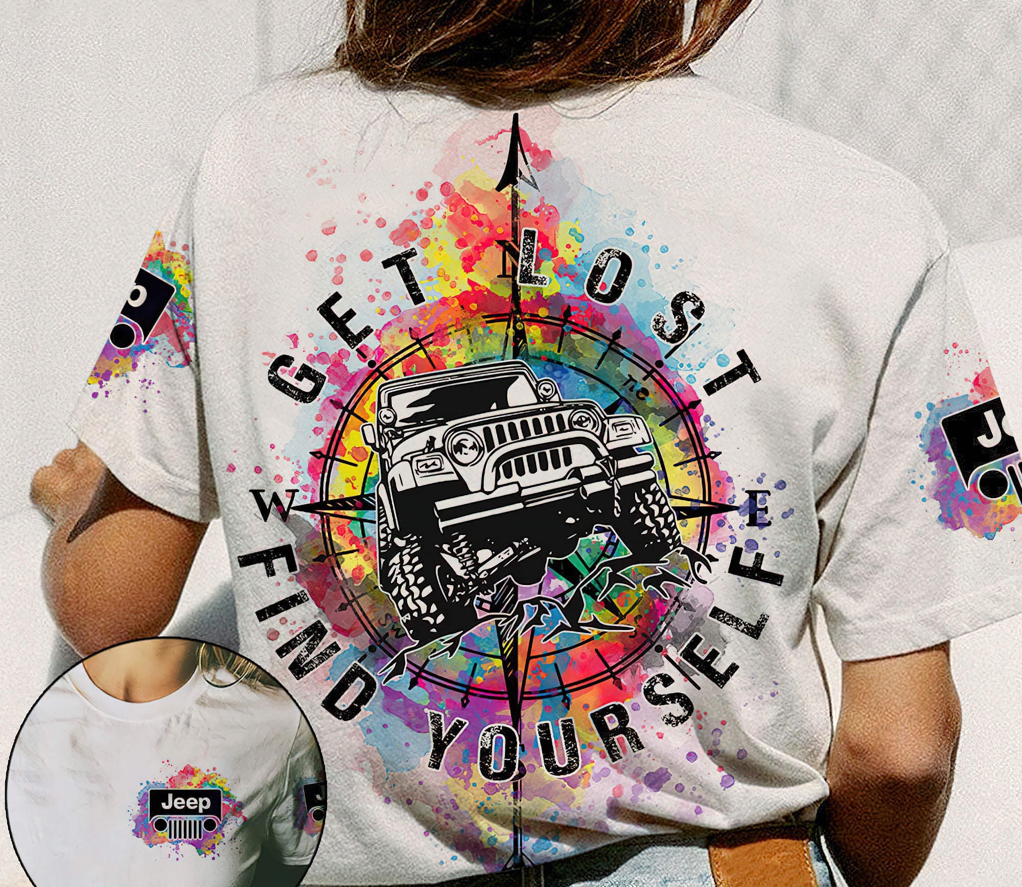 get-lost-find-yourself-jeep-compass-watercolor-t-shirt