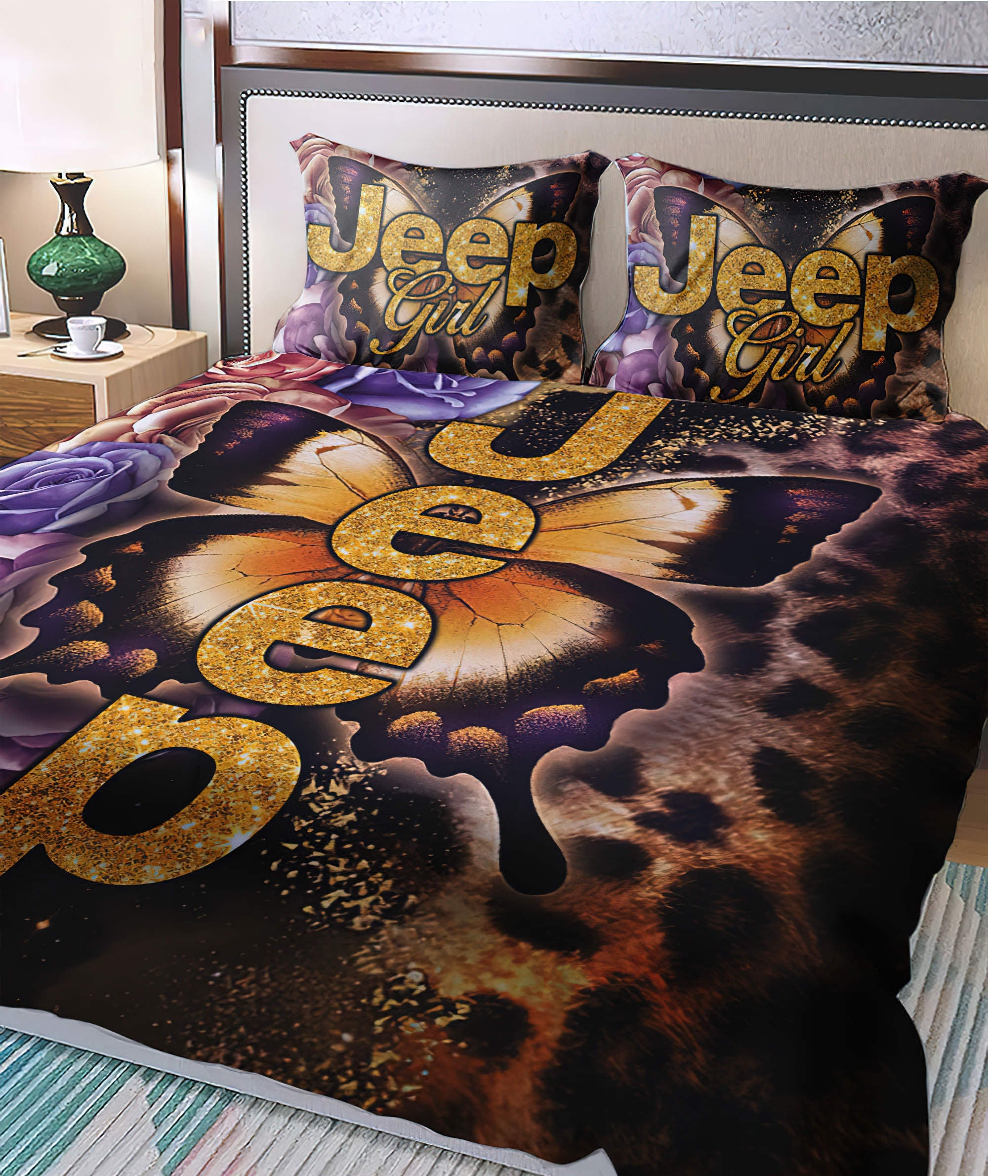 jeep-leopard-flower-bedding-set