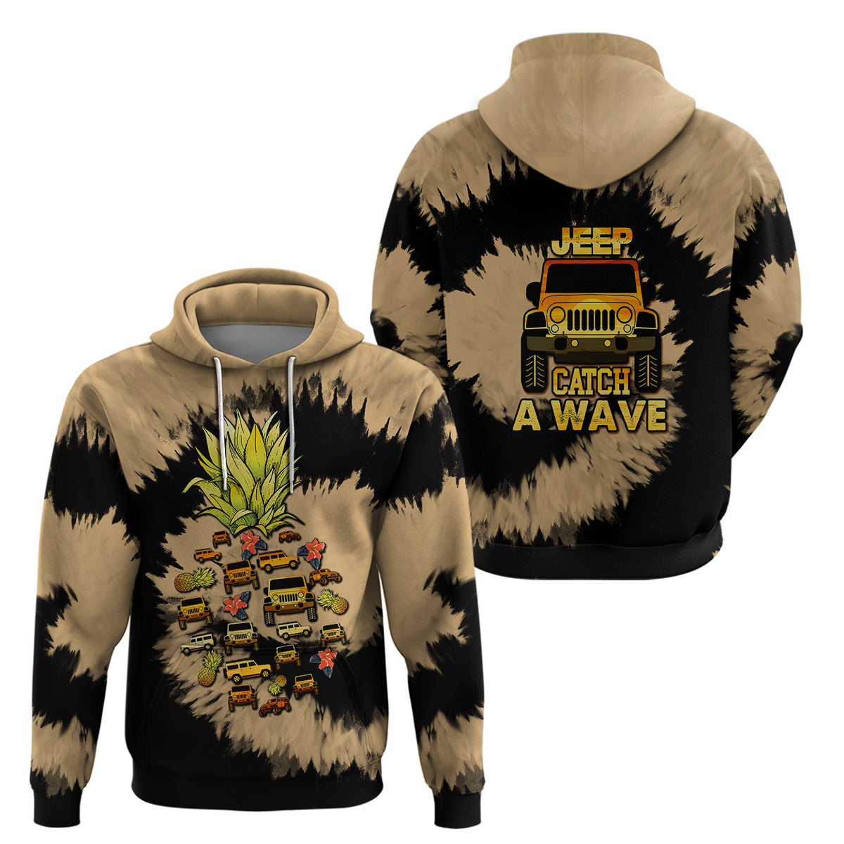 jeep-pineapple-bleach-tie-dye-style-catch-a-wave-hoodie