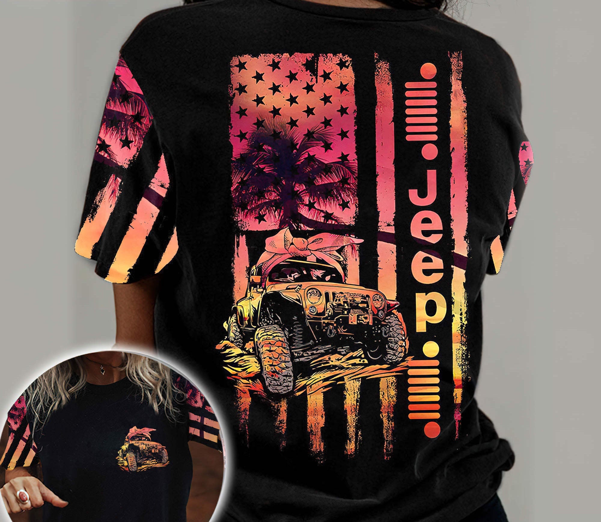 jeep-sunset-beach-flag-t-shirt