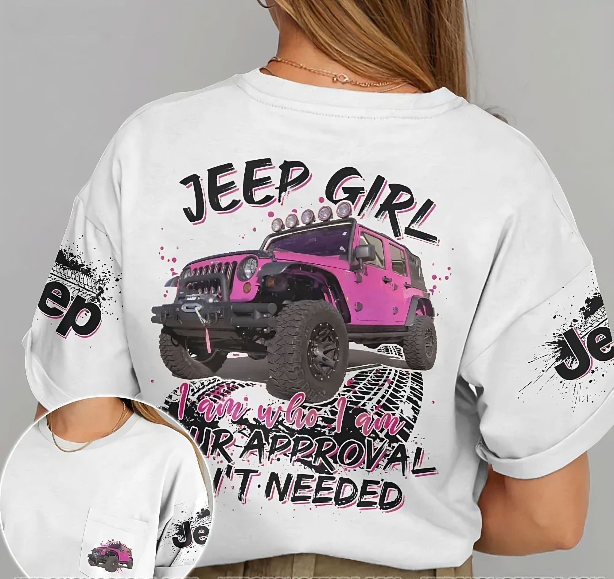 jeep-girl-i-am-who-i-am-pink-all-over-print-t-shirt