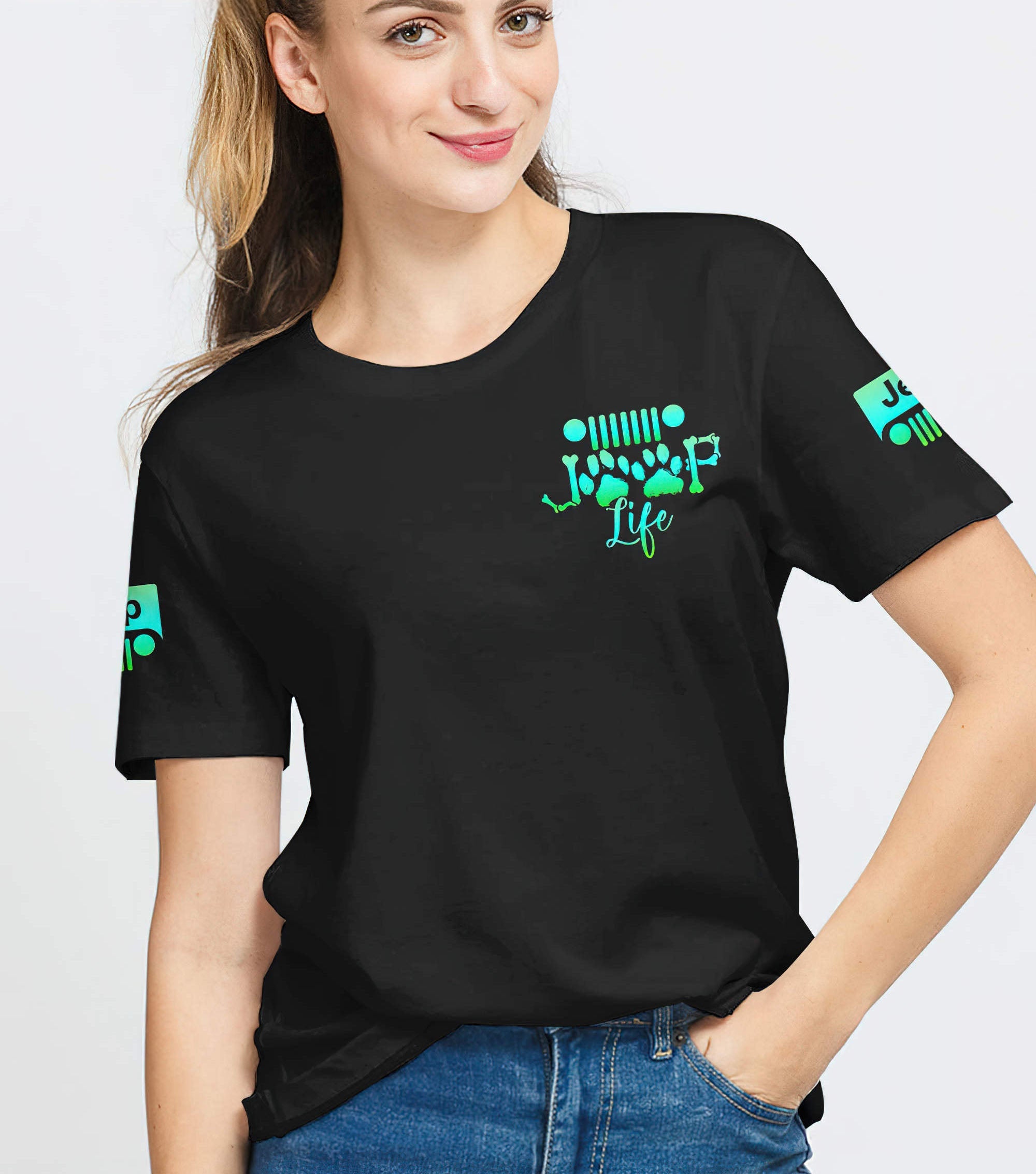 rockin-the-dog-mom-and-jeep-life-teal-t-shirt