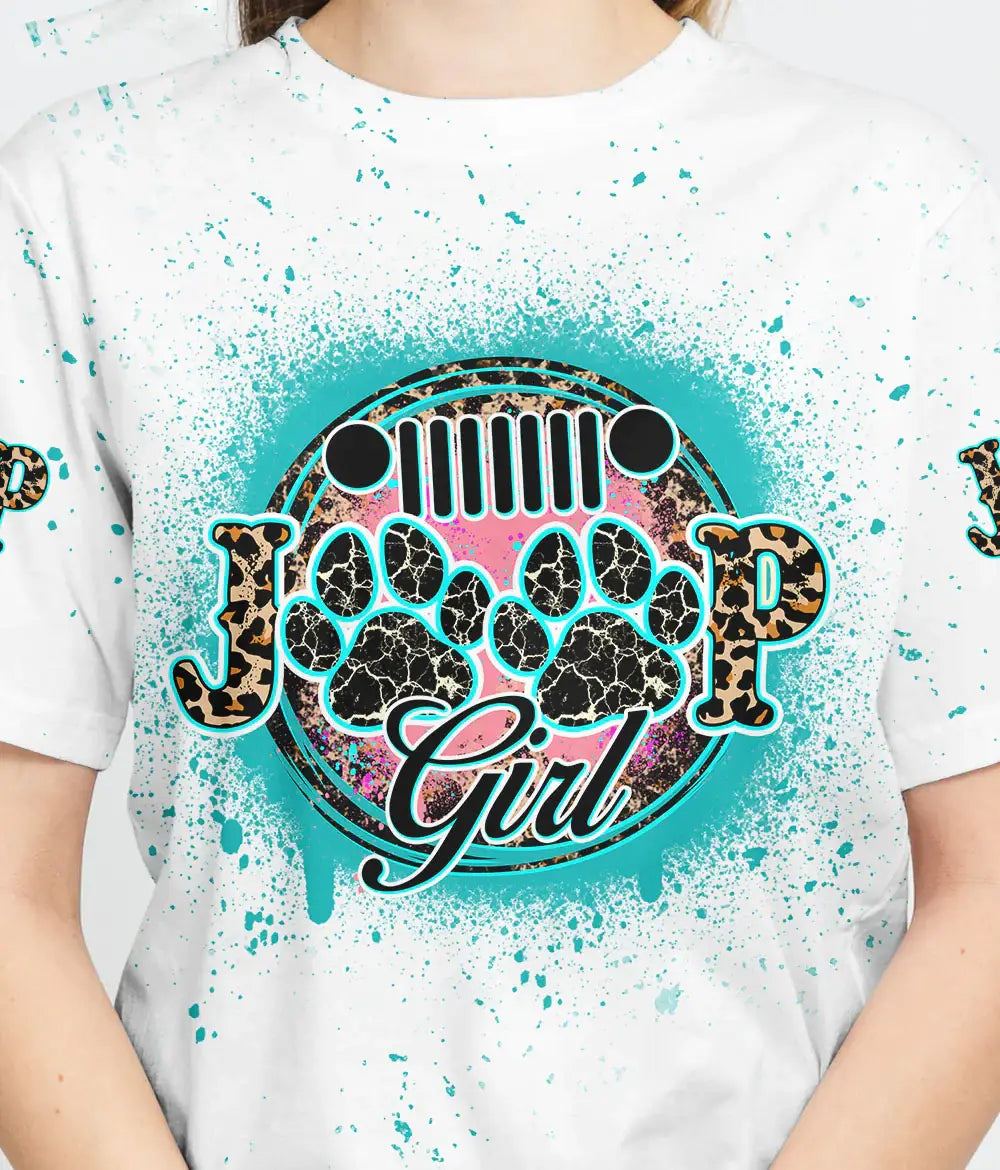 jeep-girl-dog-leopard-bleached-white-t-shirt