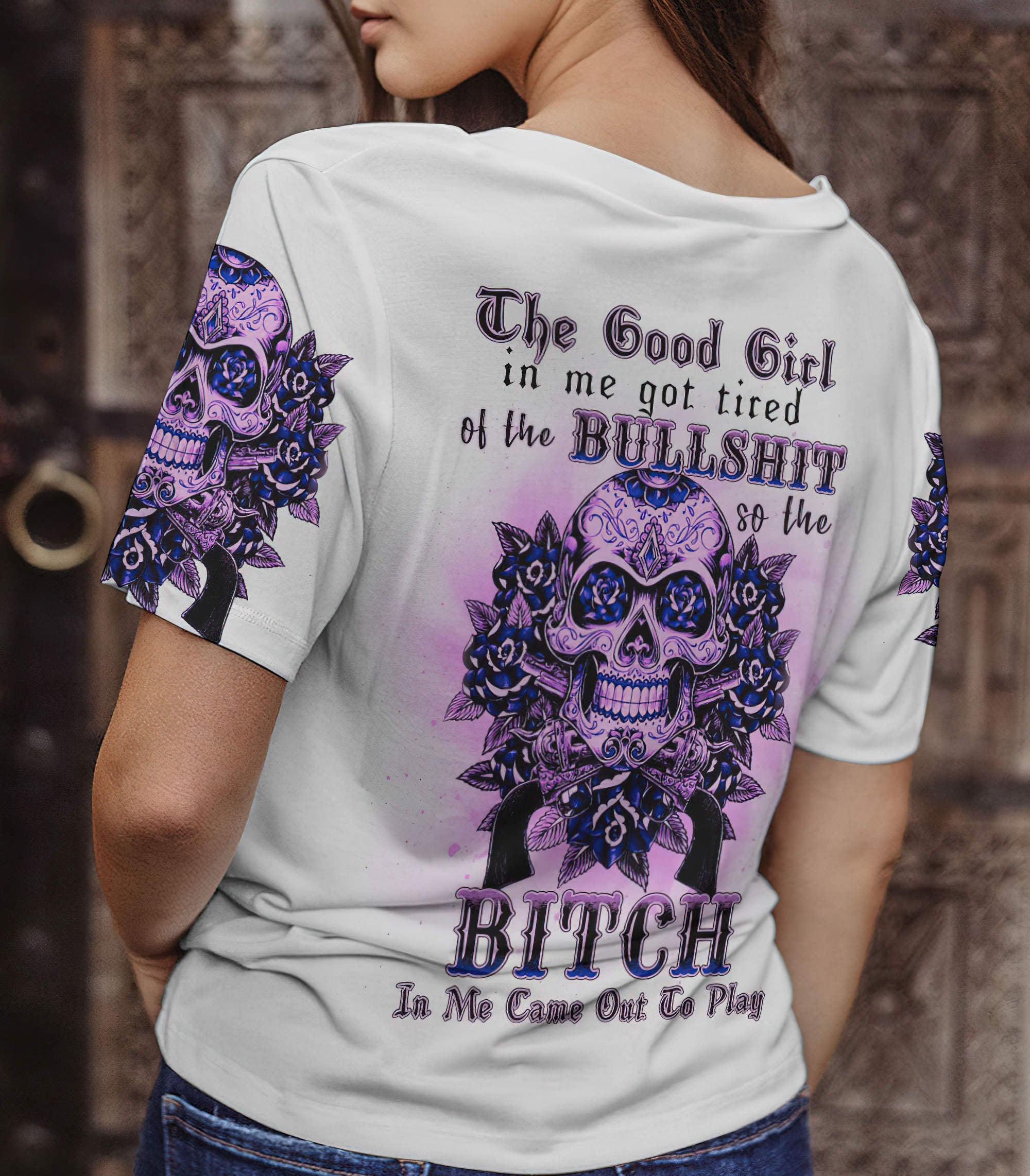 the-good-girl-in-me-got-tired-sugar-skull-all-over-print-women-v-neck-t-shirt