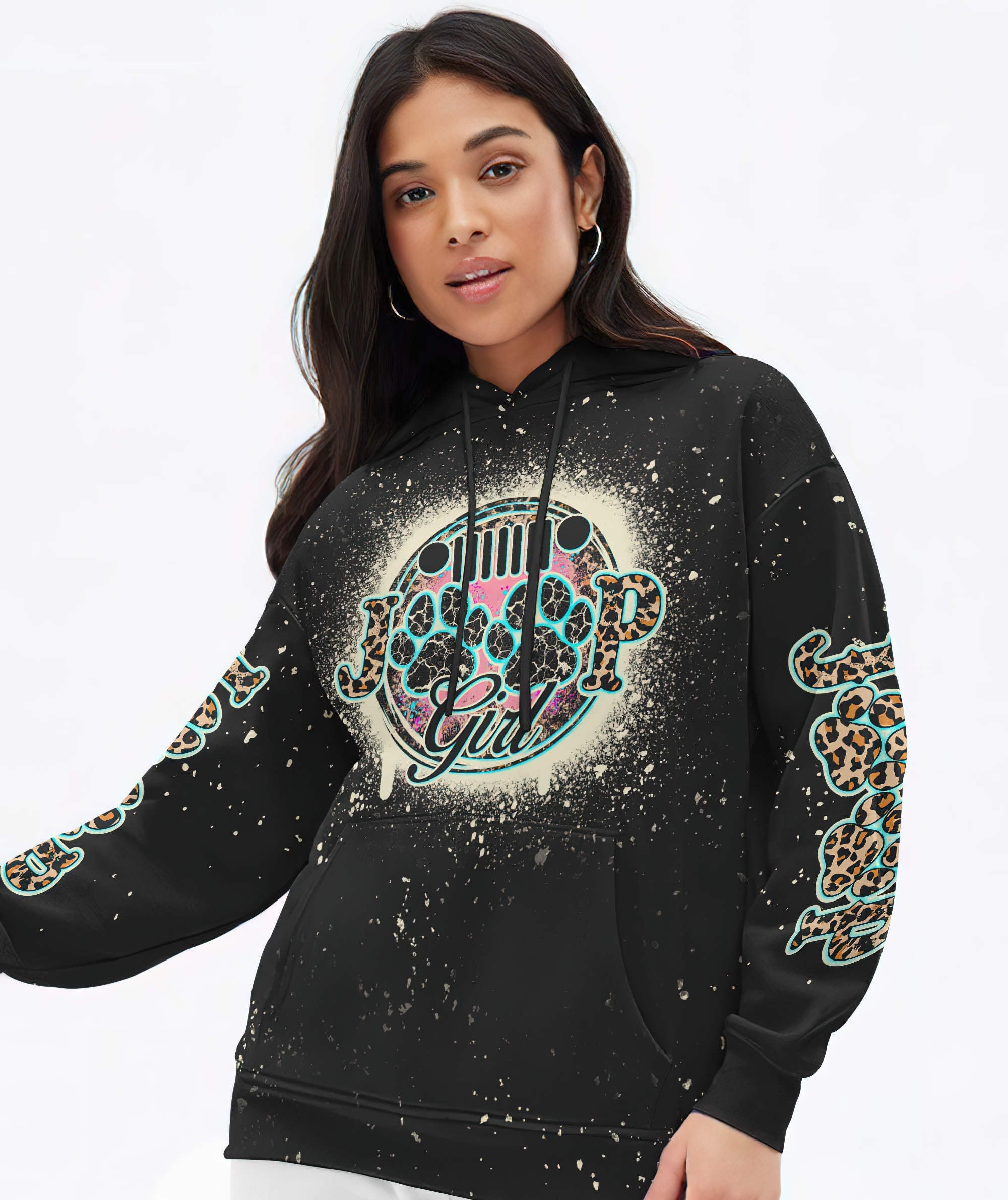 jeep-girl-dog-leopard-bleached-hoodie