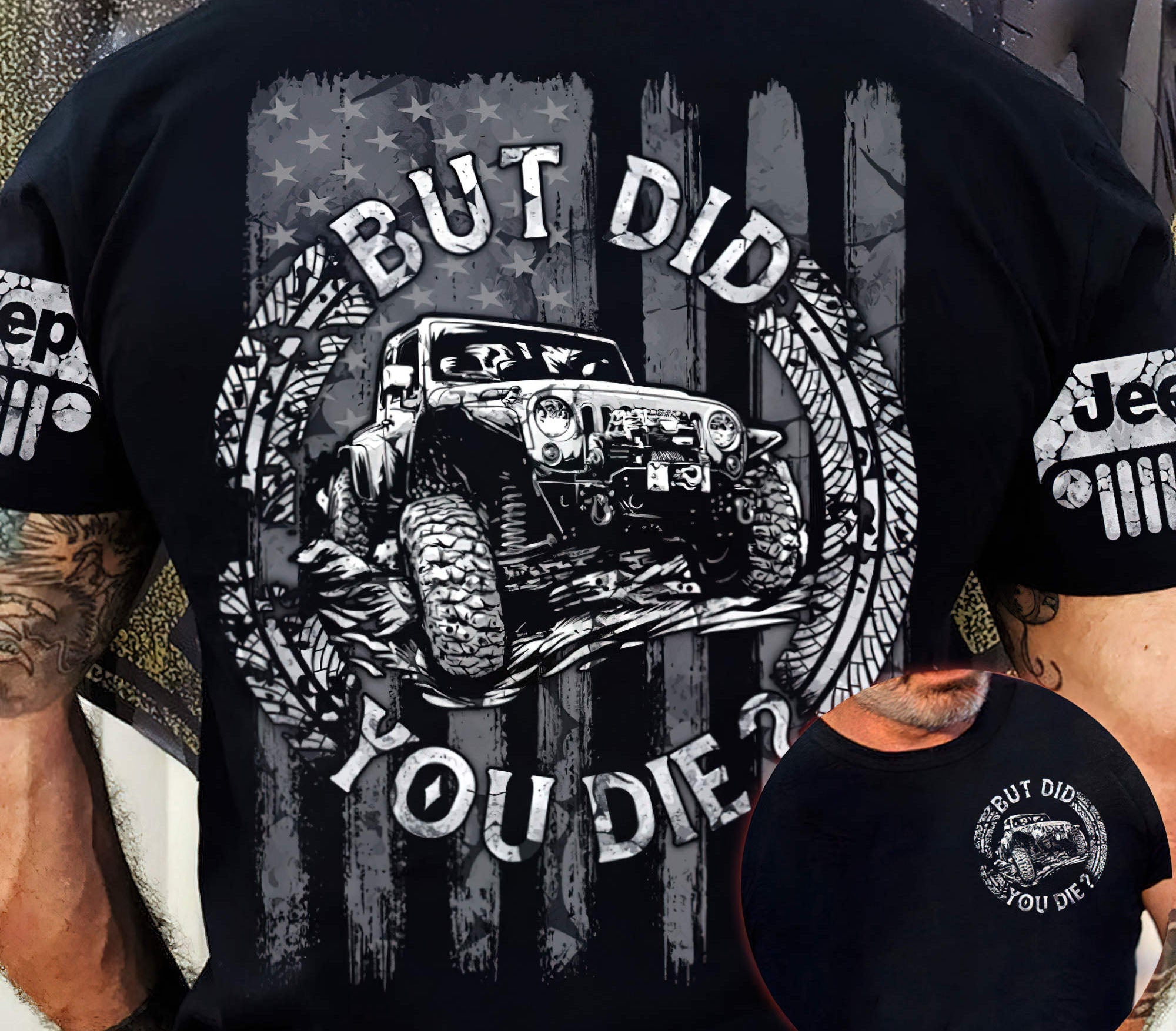 but-did-you-die-circle-jeep-bw-t-shirt