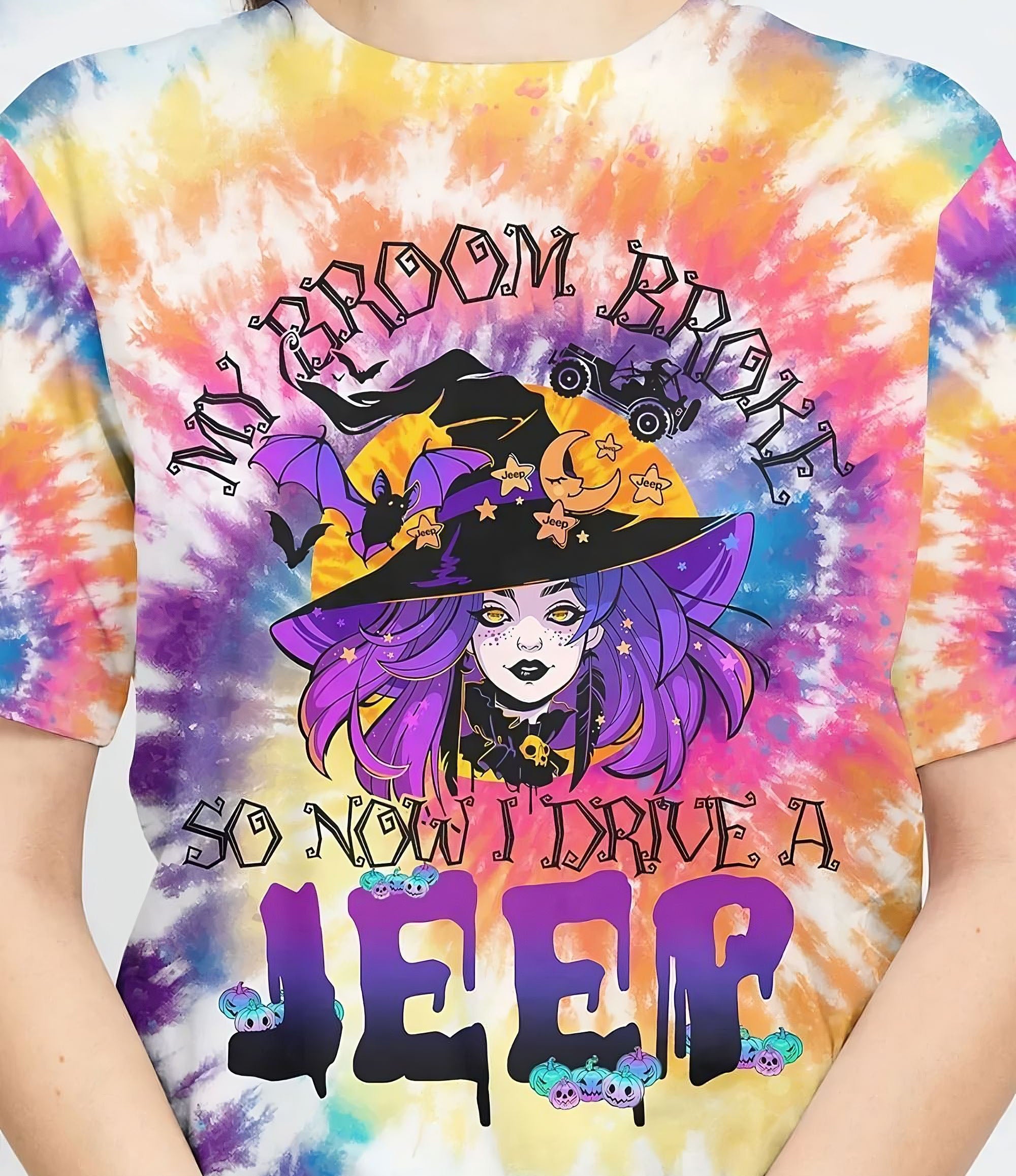 my-broom-broke-so-now-i-drive-a-jeep-tie-dye-halloween-all-over-print-t-shirt