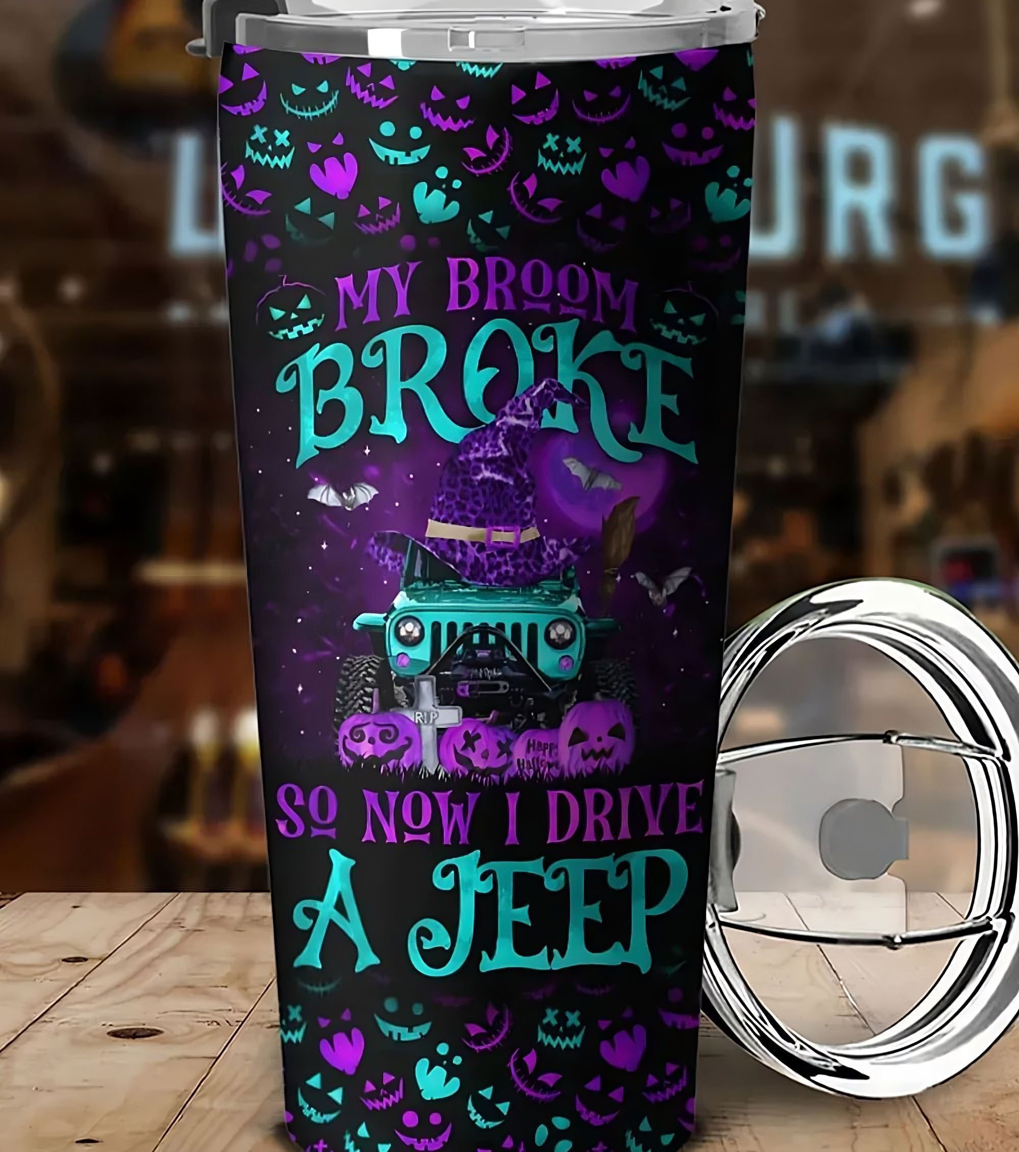 my-broom-broke-purple-jeep-tumbler