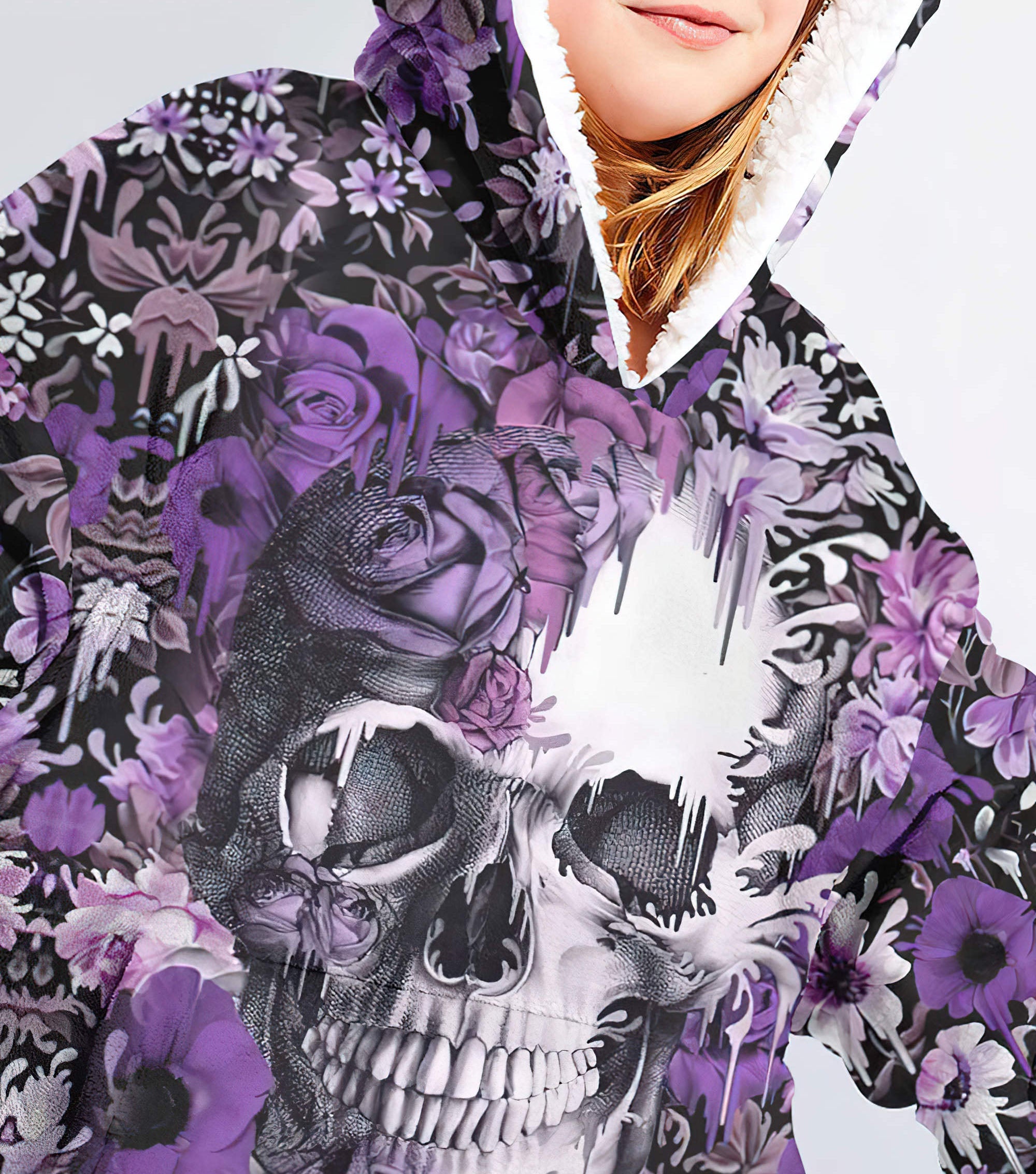 skull-flower-sherpa-blanket-hoodie-wearable-blanket-hoodie