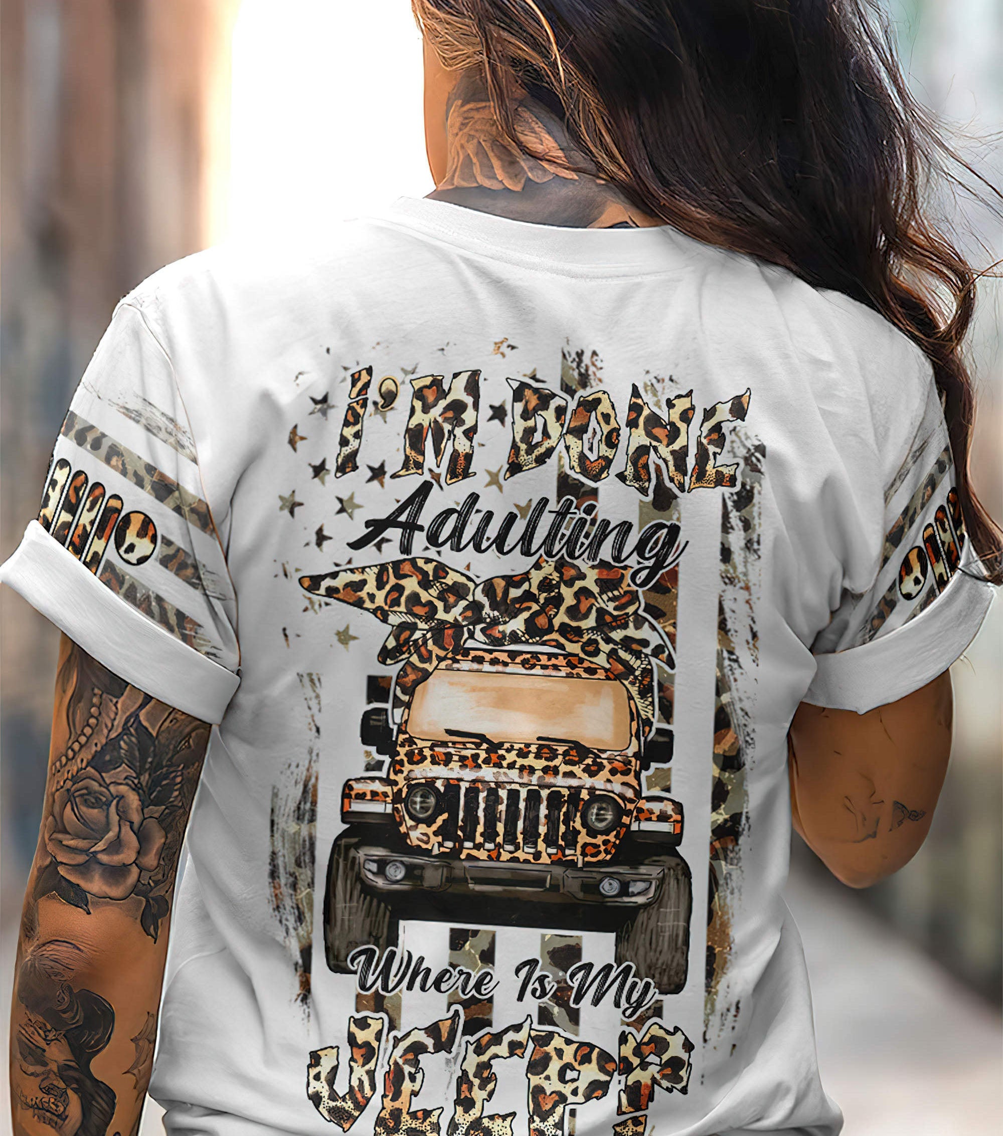 im-done-adulting-leopard-jeep-t-shirt