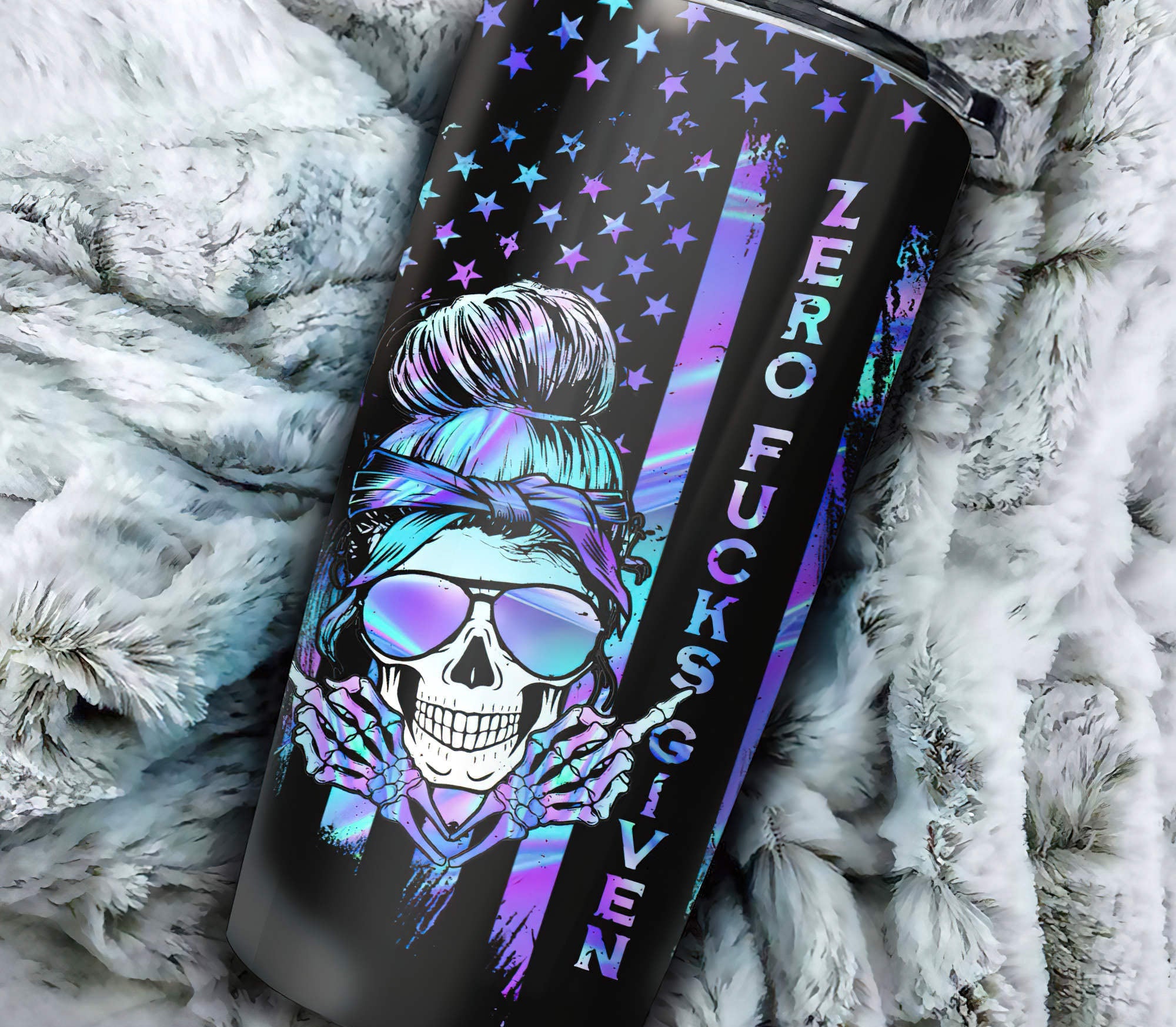 Personalized Zero Fcks Given Skull Tumbler Tumbler