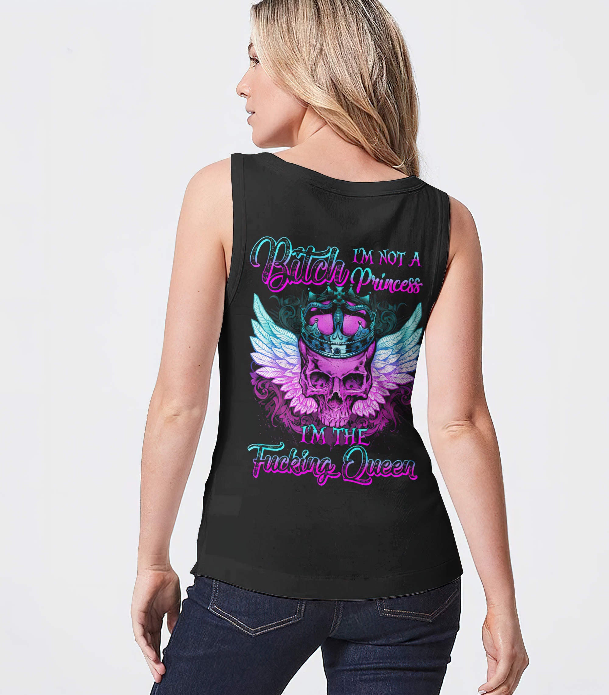 im-fking-queen-skull-wings-all-over-print-tank-top