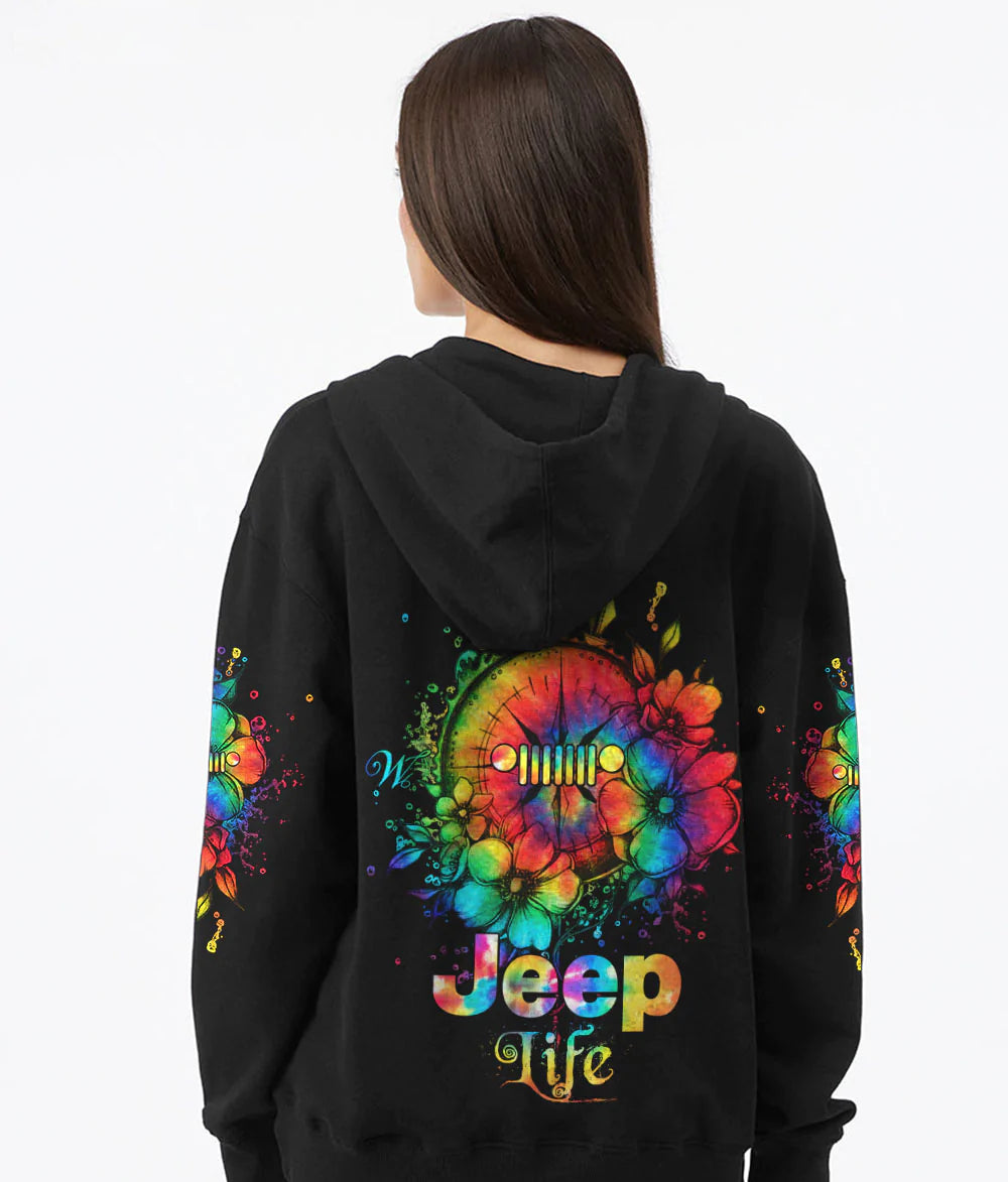 jeep-life-compass-flower-tie-dye-hoodie