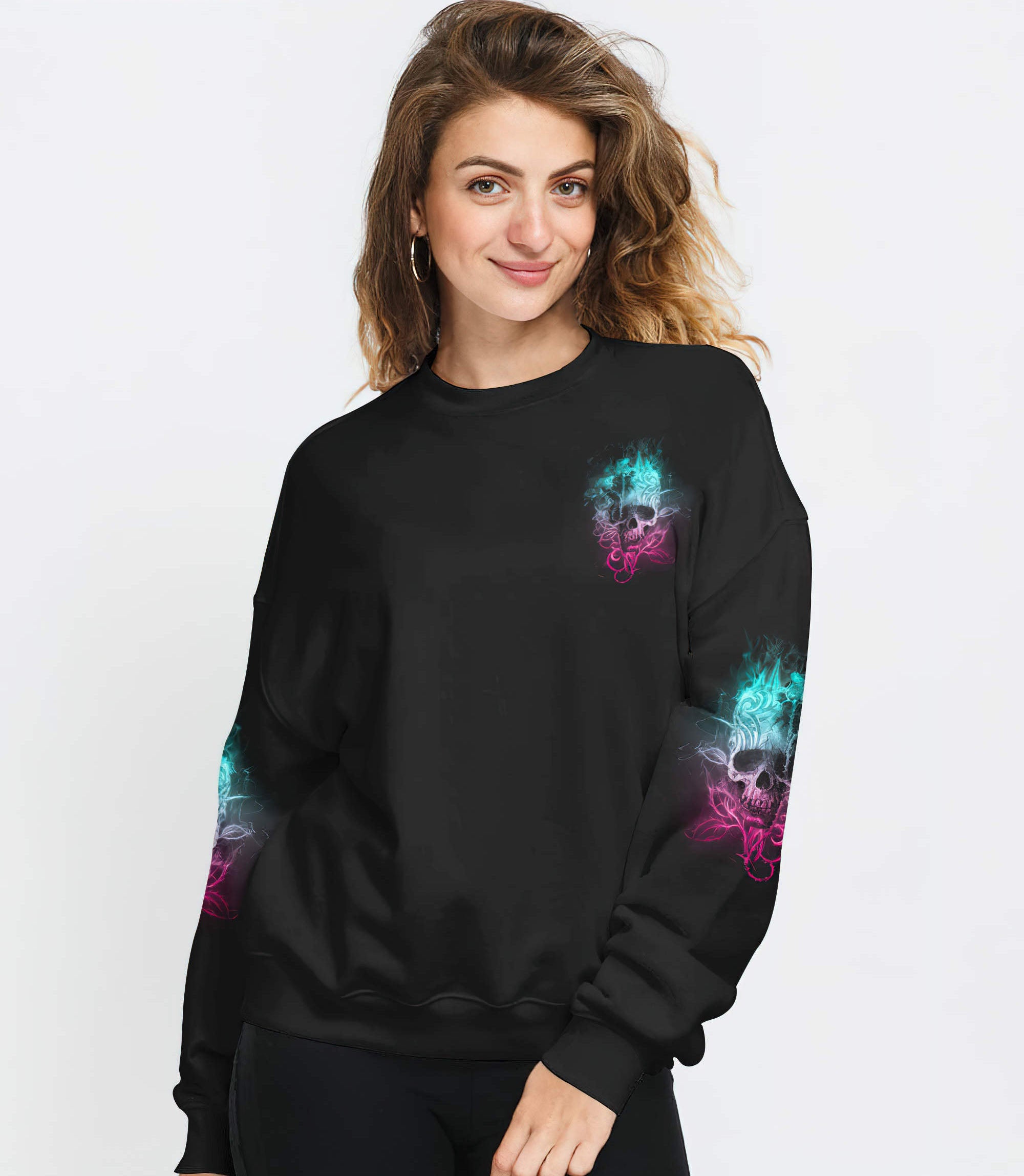 strong-woman-fire-skull-rose-tattoo-all-over-print-sweatshirt