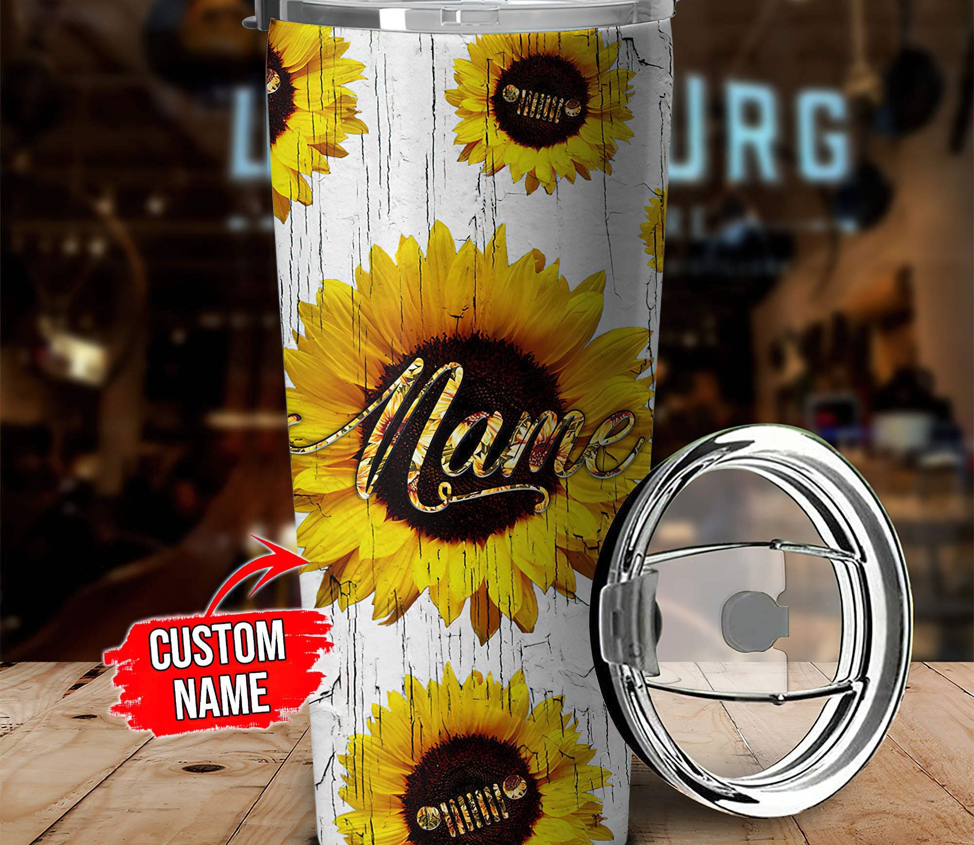 personalized-sunflower-crack-texture-jeep-tumbler