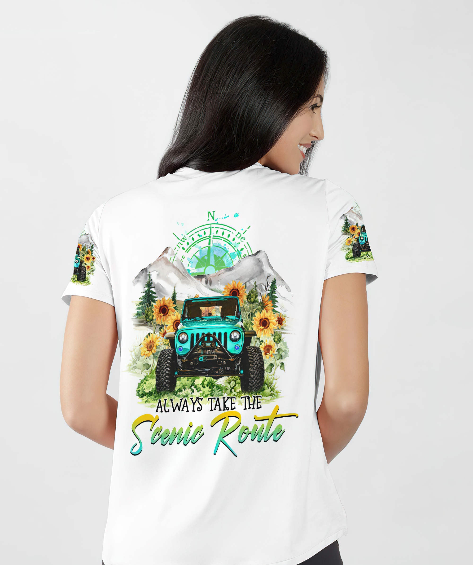 always-take-the-scenic-route-women-v-neck-t-shirt