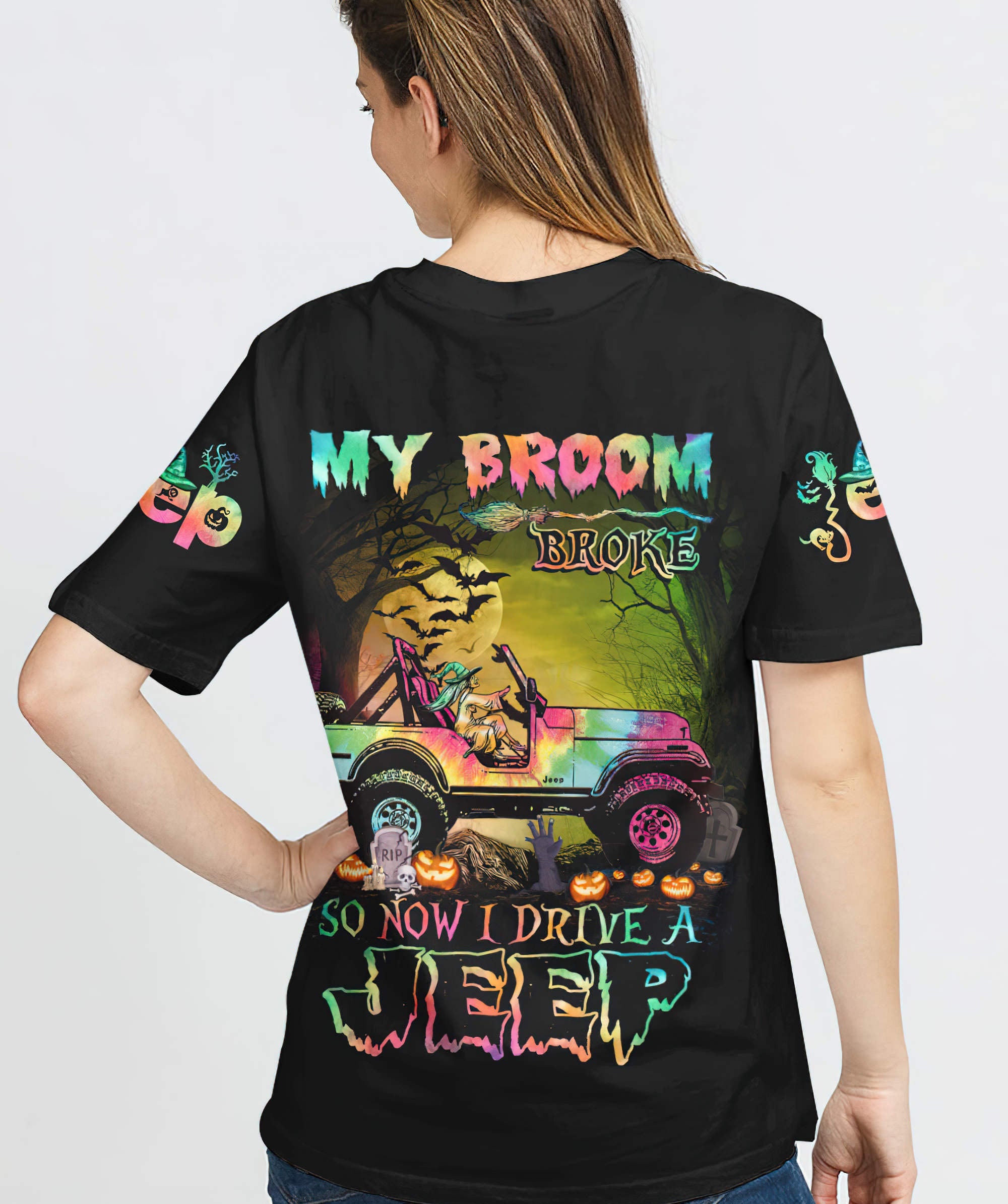 my-broom-broke-jeep-tie-dye-halloween-t-shirt