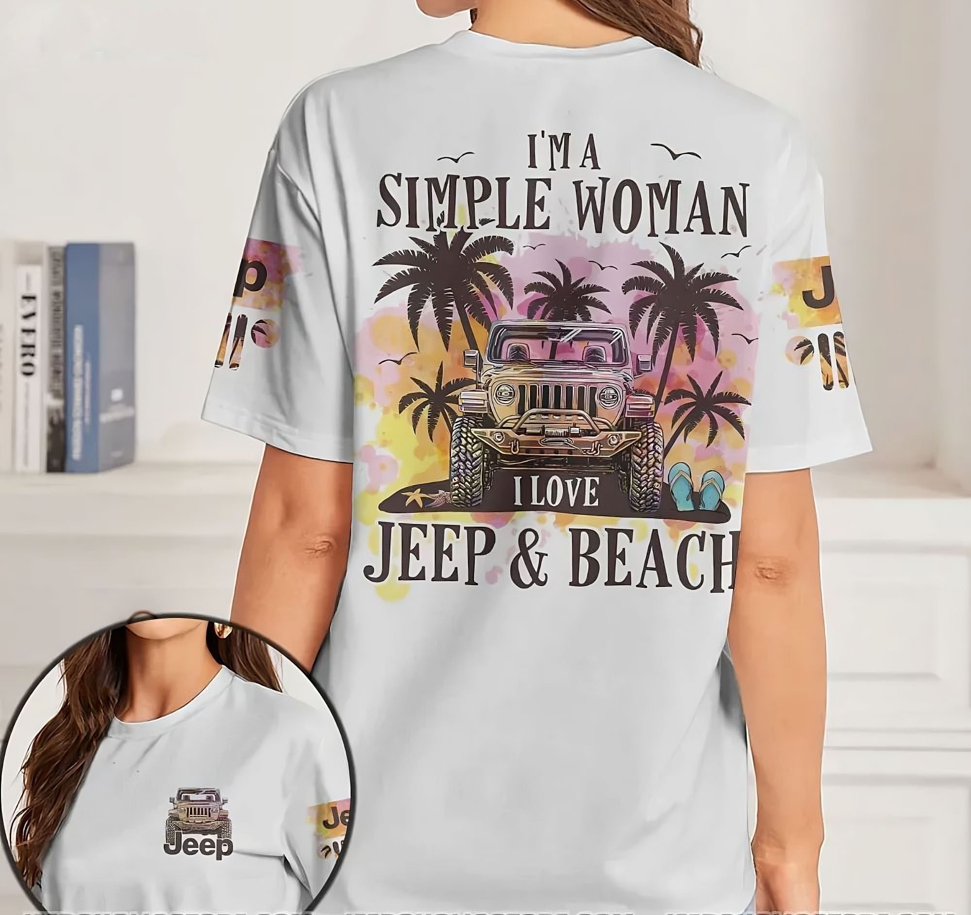 im-a-simple-woman-i-love-jeep-and-beach-all-over-print-brown-t-shirt