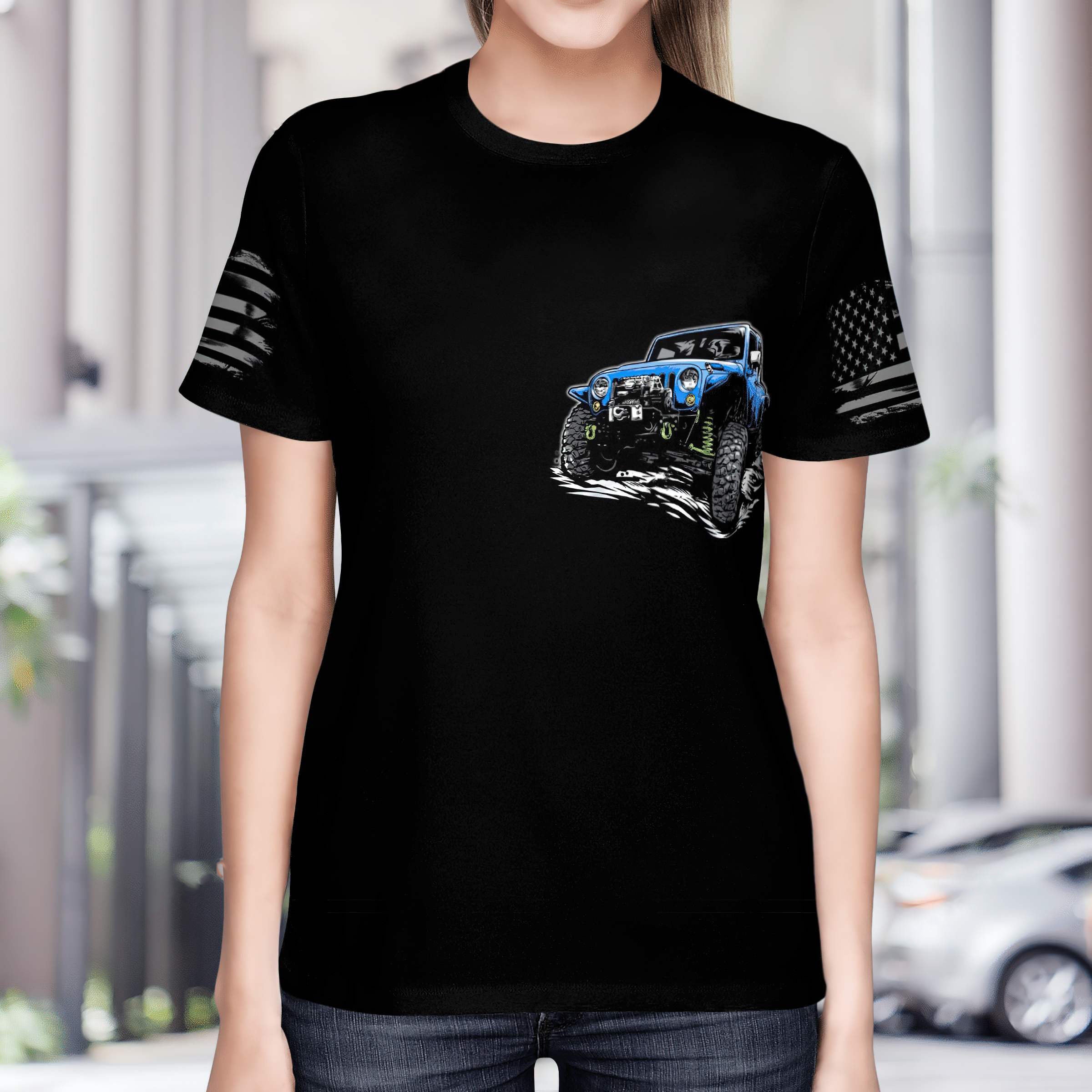 flag-moon-jeep-christmas-t-shirt