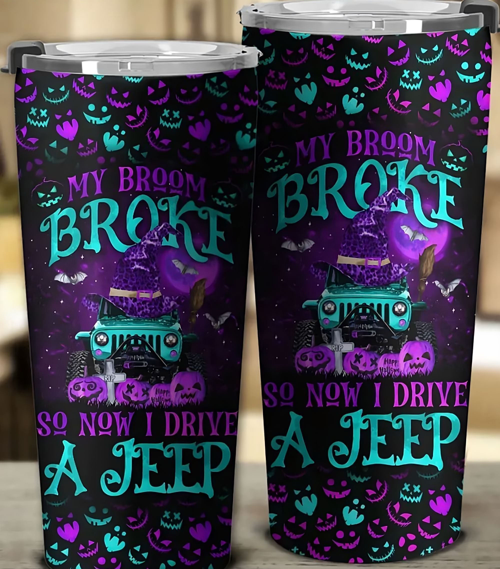 my-broom-broke-purple-jeep-tumbler