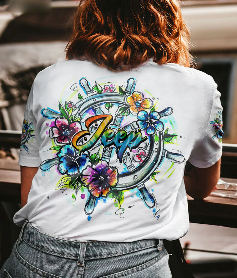 jeep-ship-wheel-flower-t-shirt