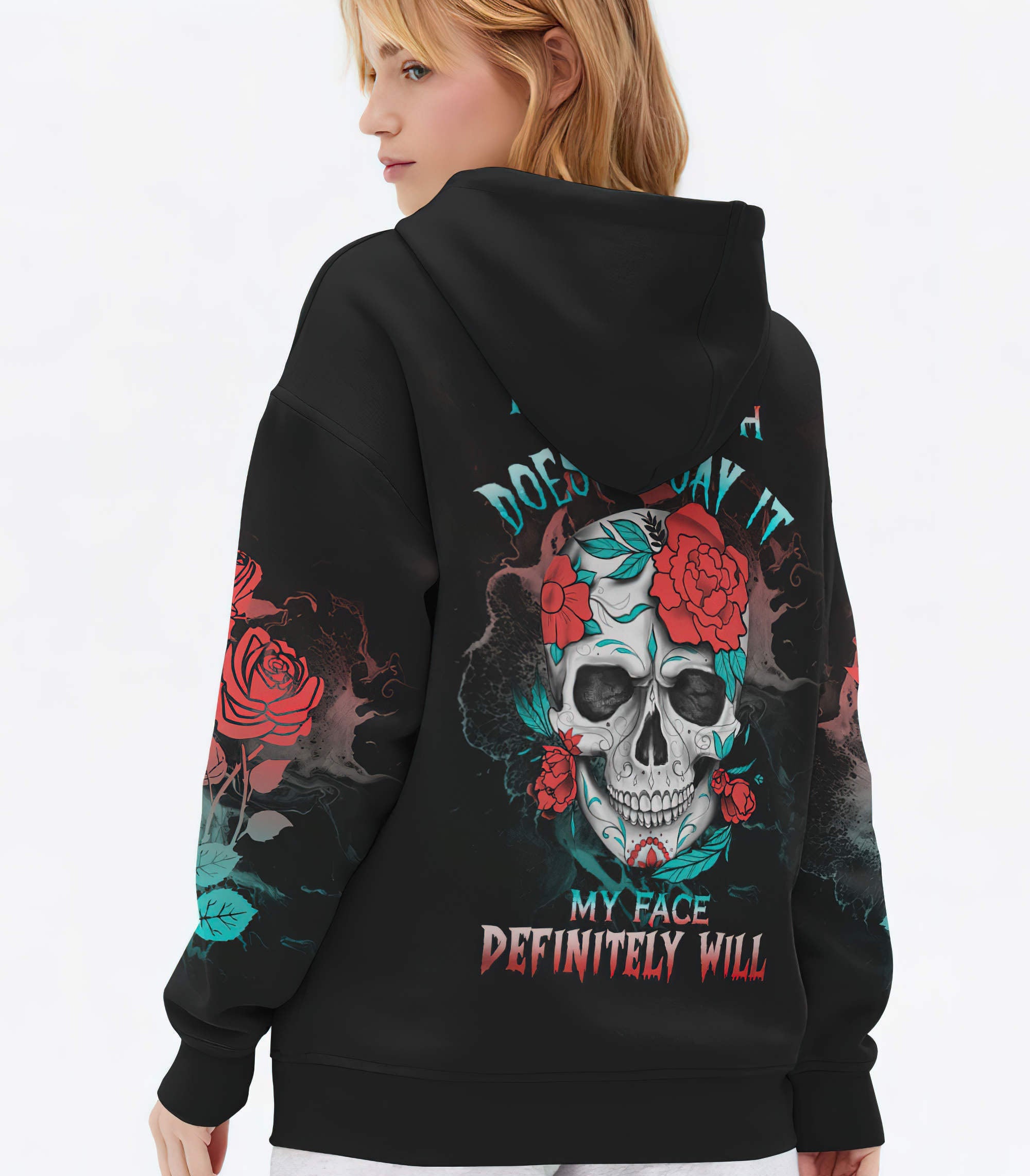 If My Mouth Doesn't Say It Skull All Over Print Hoodie