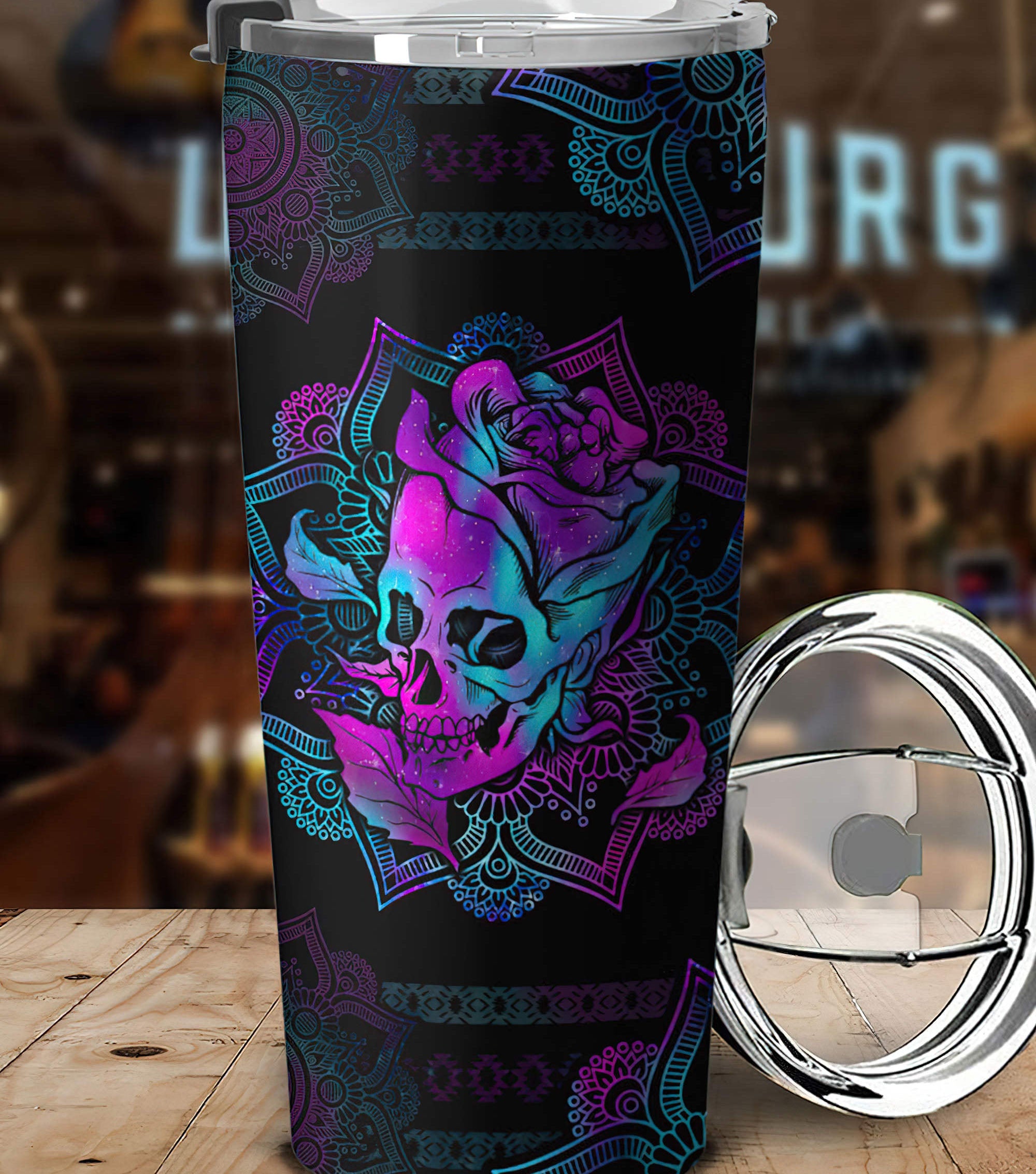 personalized-skull-rose-mandala-tumbler