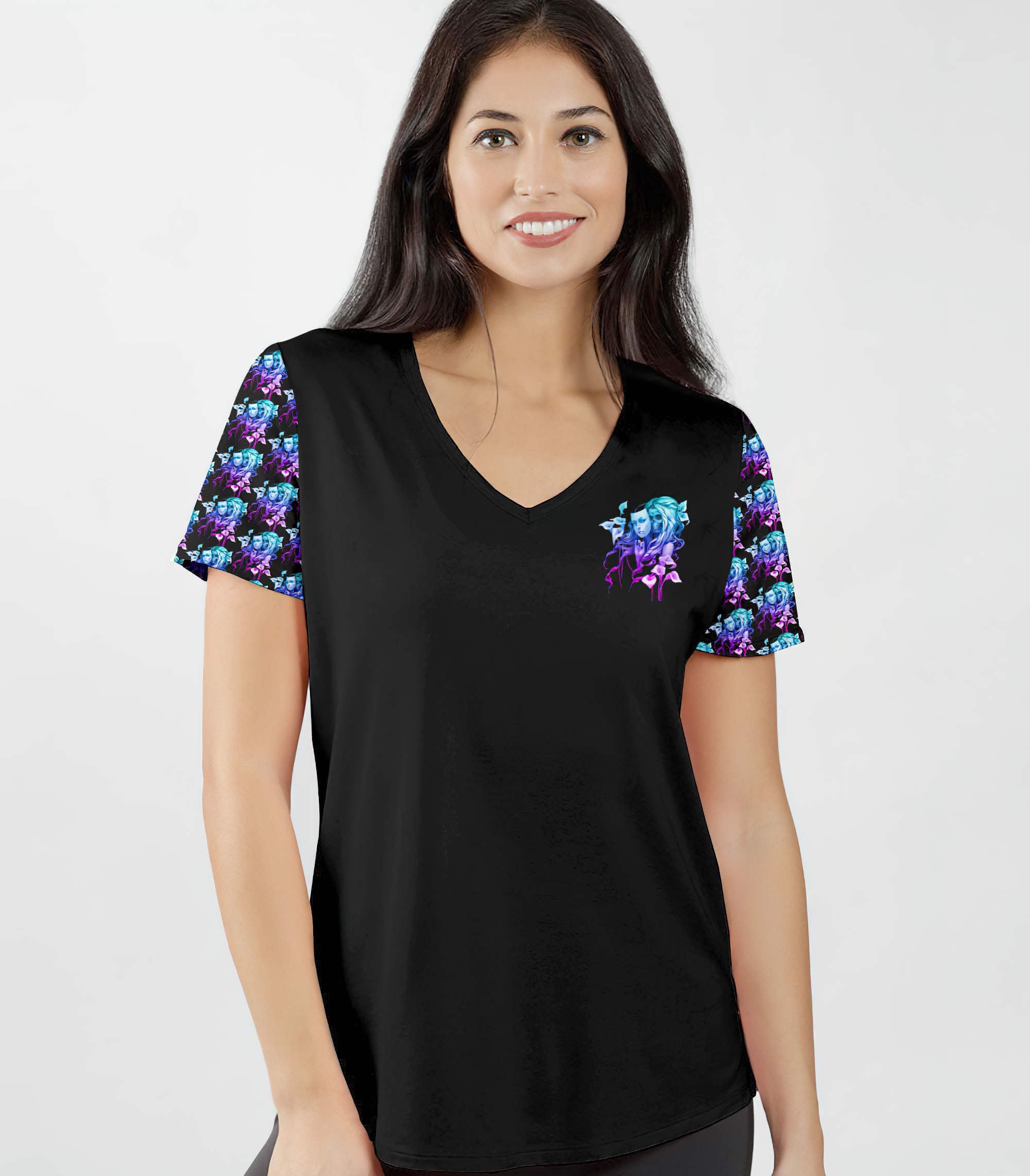 my-body-is-a-temple-sugar-skull-all-over-print-women-v-neck-t-shirt