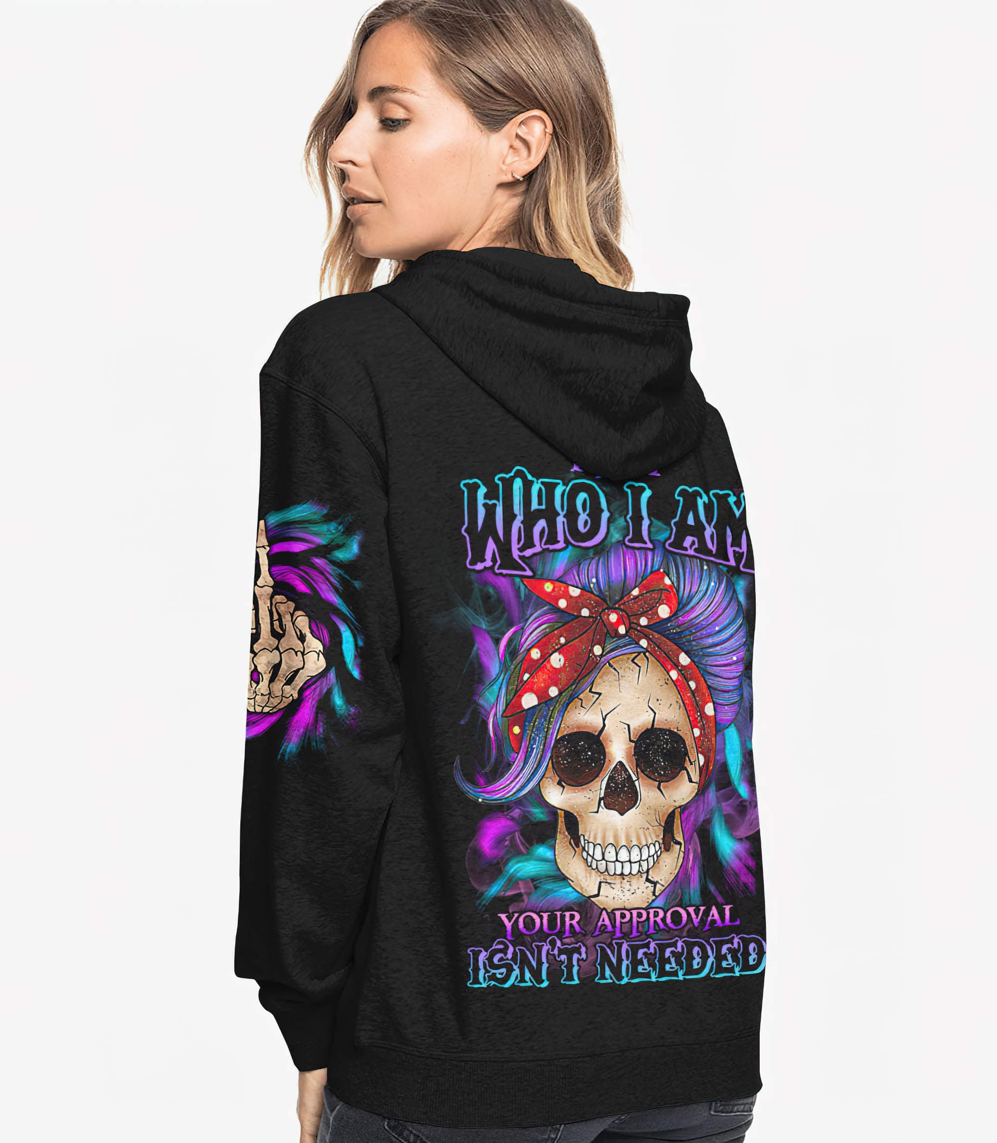 i-am-who-i-am-skull-messy-bun-all-over-print-hoodie